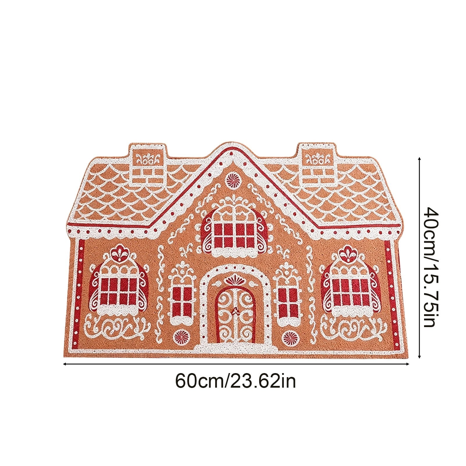 Front Door Mat Indoor Outdoor Entrance Rug, Semicircular Entrance Mat, Half Round Waterproo Non-Slip Durable Rubber Doormat for Garage, Patio, 29.5 inch