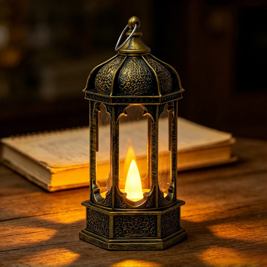 Djiypn Mini Lanterns 2Pack LED Small Lanterns Decorative Indoor Outdoor Hanging Lantern Decorative Candle Light Farmhouse Decor for Weddings Western Camping Party Halloween Christmas Decorations