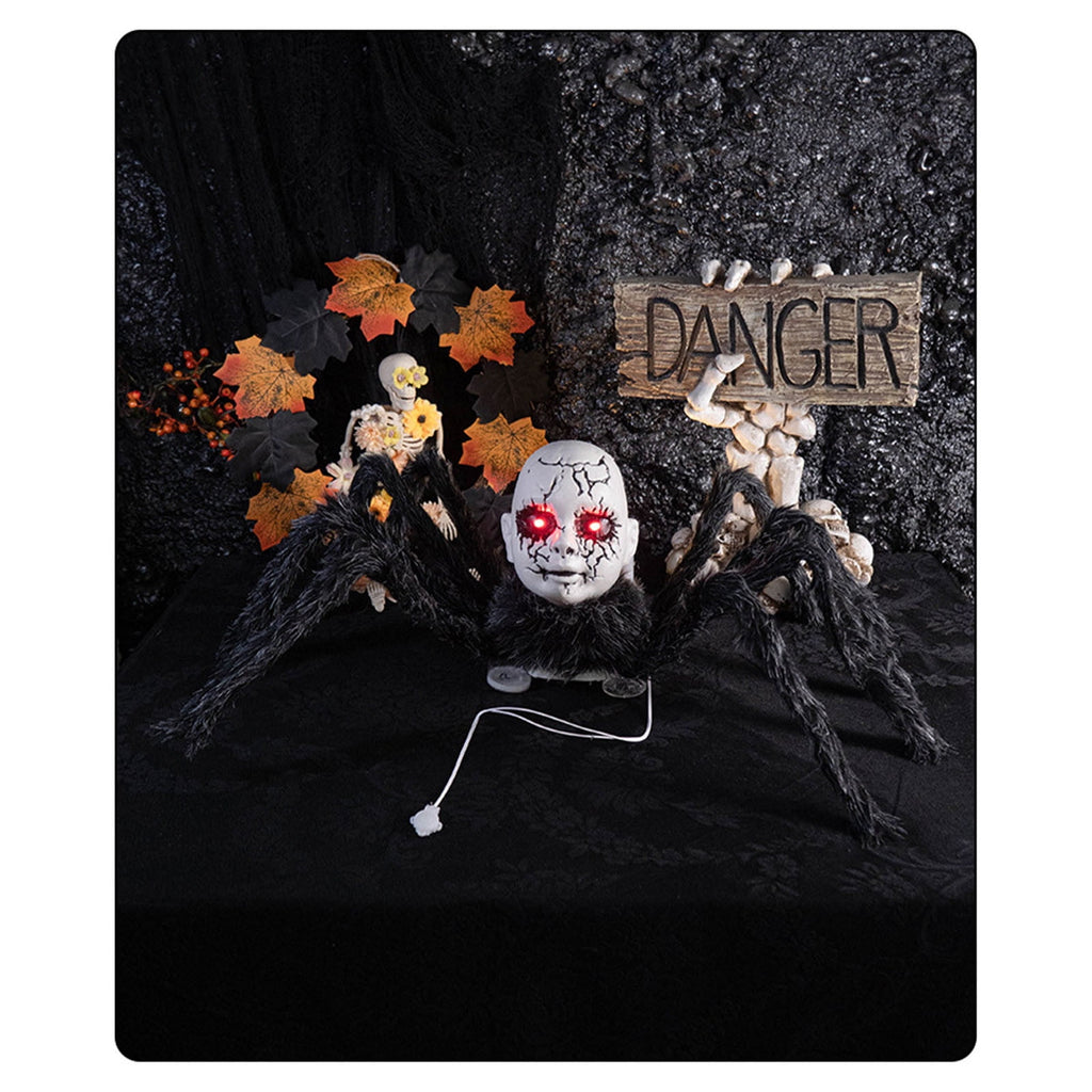 Konghyp Halloween Animated Doll Decoration with Motion Sensor, Voice-Activated Walking Toy with Light and Sound, Haunted House Prop for Party Indoor Outdoor Decor