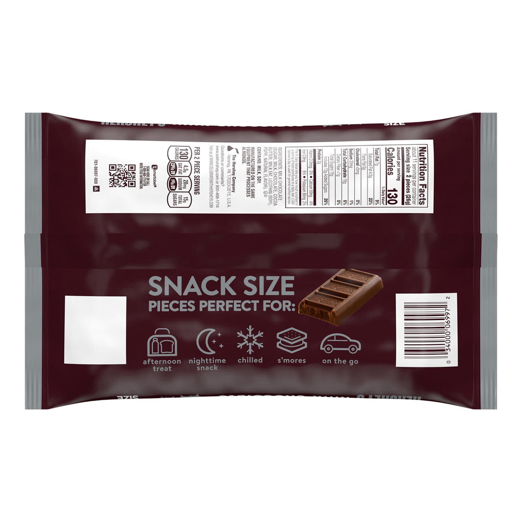 Hershey's Milk Chocolate Snack Size, Halloween Candy Bag, 10.35 oz