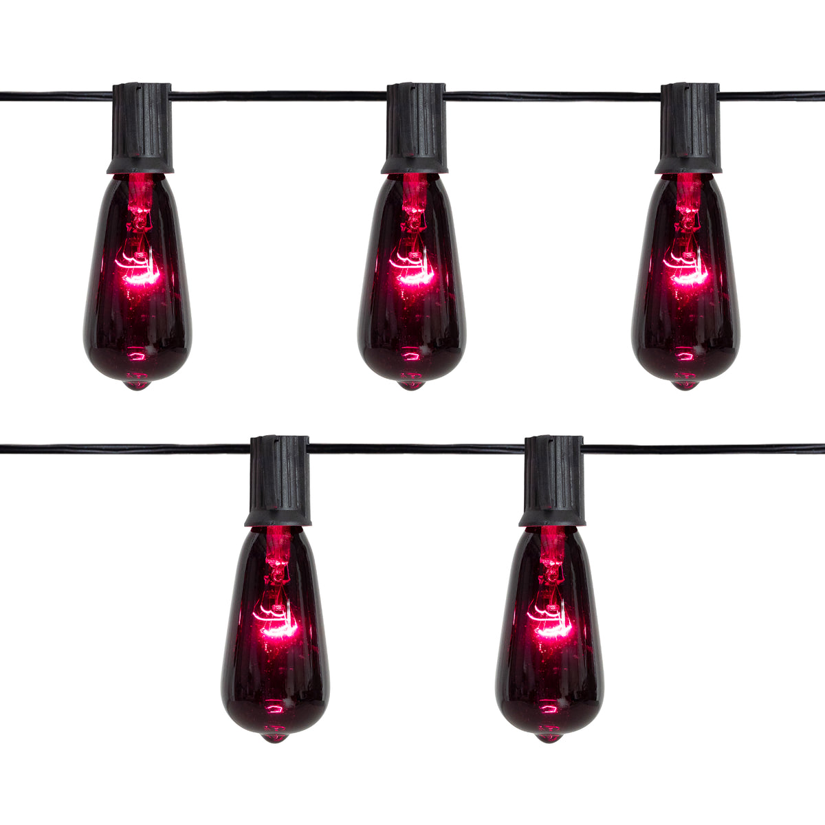 Northlight Edison Style Halloween Lights - Purple - 9' Black Wire - 10ct
