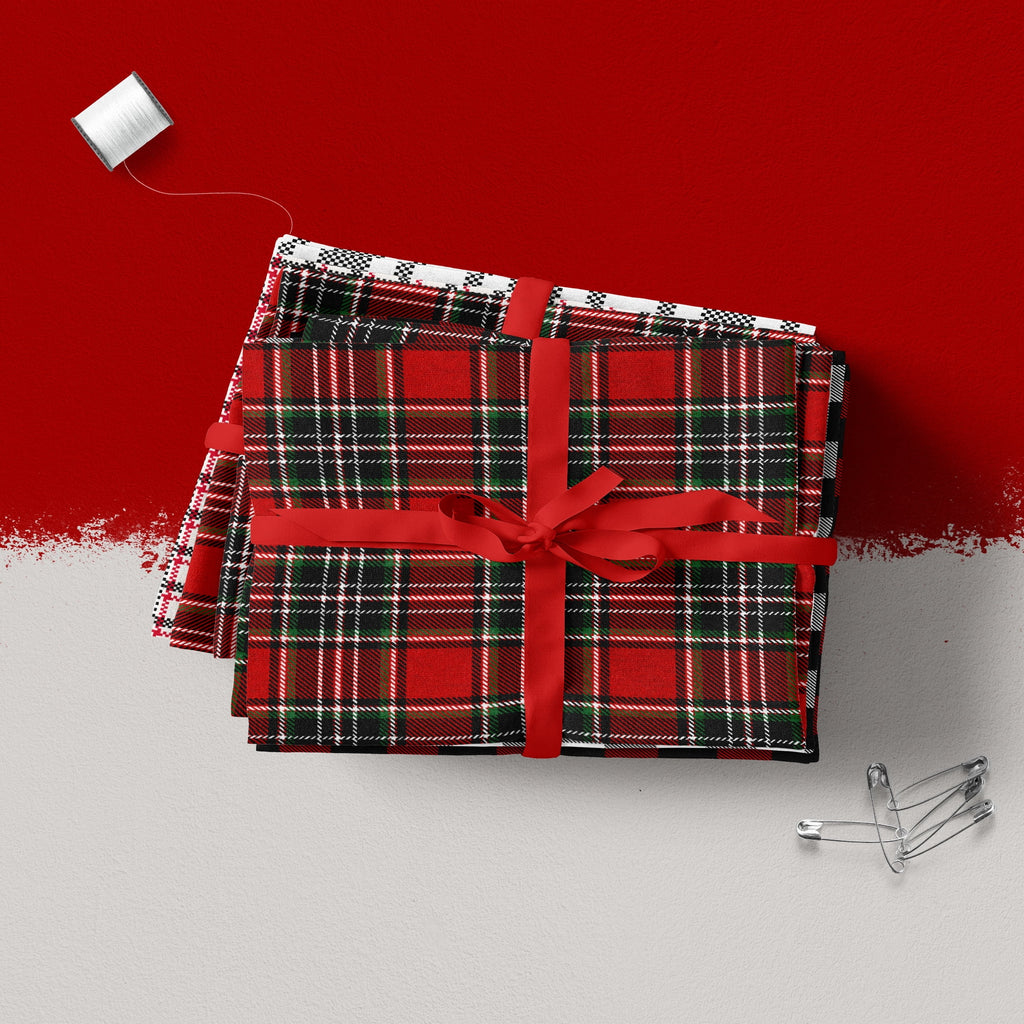 Create It 18"x21" Cotton Flannel Plaid Precut Sewing & Craft Fabric Bundle, Red 5 Piece