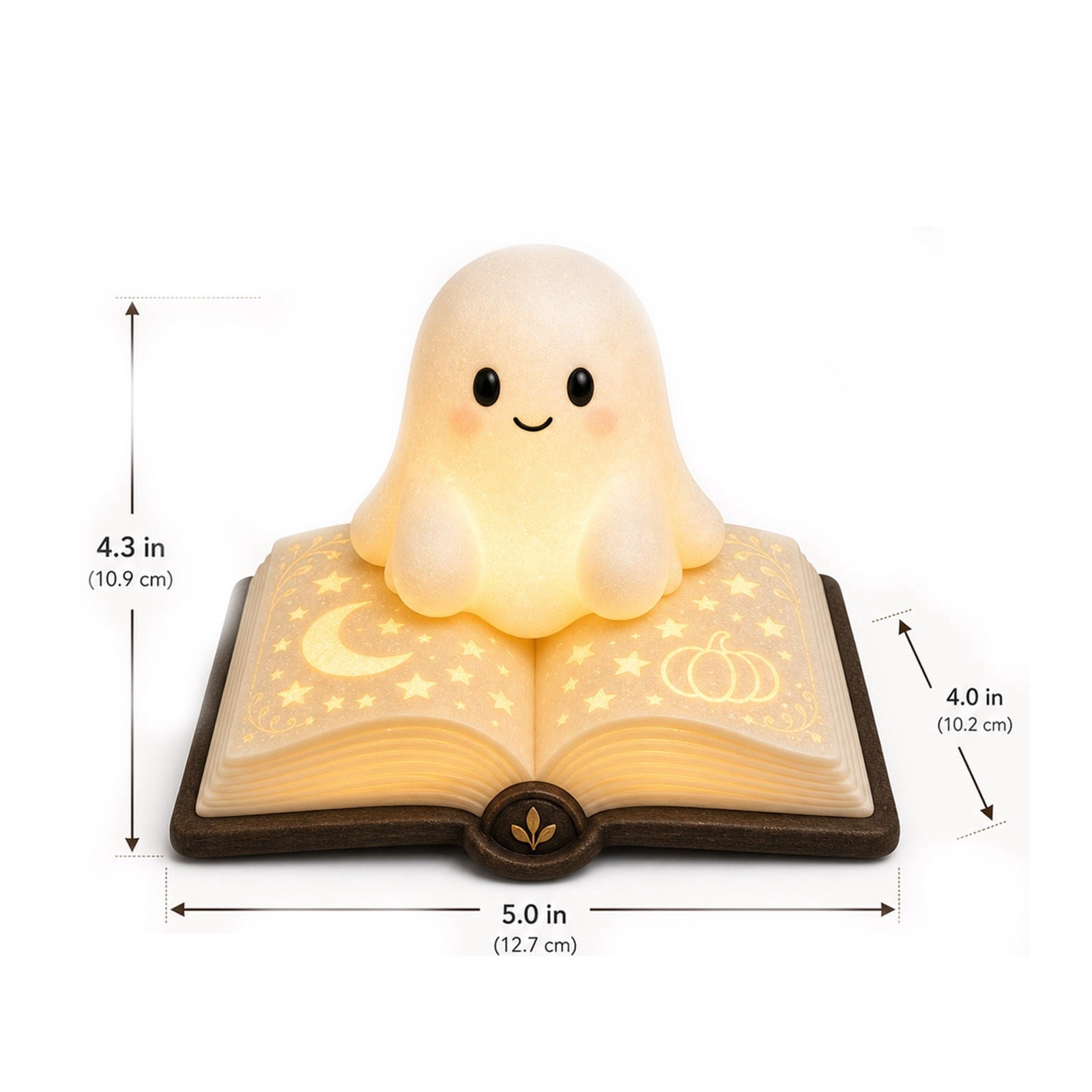 Clearance Halloween Decor-Halloween Decorations Indoor-Light up Ghost in Glass Like-Cute Ghost with Light for Home Kitchen Mantel Tabletop Party Decor and Holiday Decorations Best Halloween Gifts