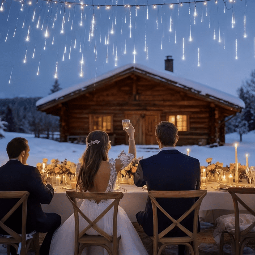 Multicolor Meteor Shower Lamp, Outdoor Solar Powered Icicle Lamp, Snowflake Falling Rain String Lamp, Christmas Tree Lamp, 10 Tubes, 11.8 Inches, 300 Led, Suitable For Halloween, Holiday Parties