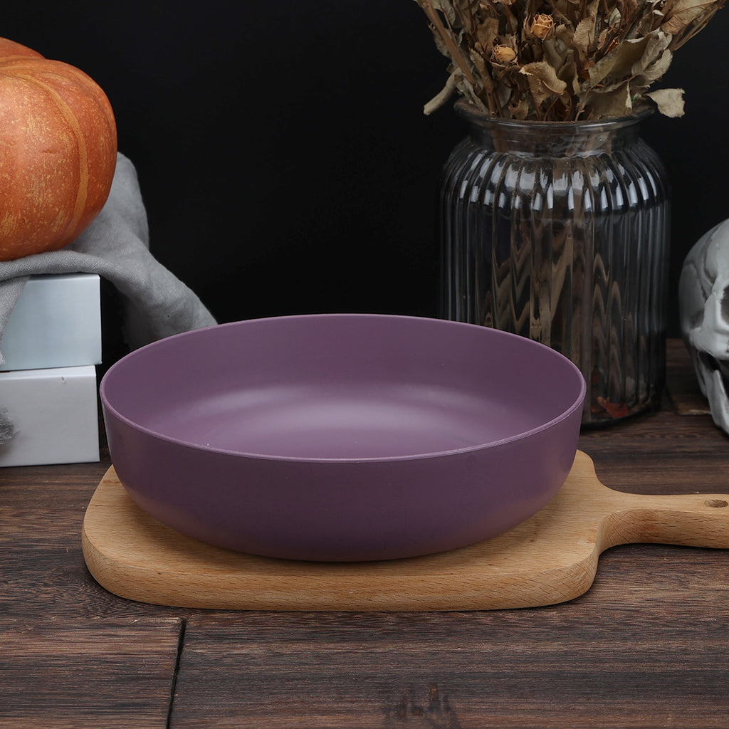 Mainstays 42 oz Round Plastic Dinner Bowl, Etched Bats, Black