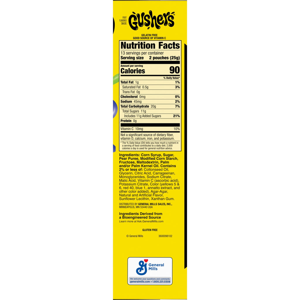Gushers Tropical Nightmare Fruit Flavored Snacks Mini Pouches, Halloween Treats, 26 Count