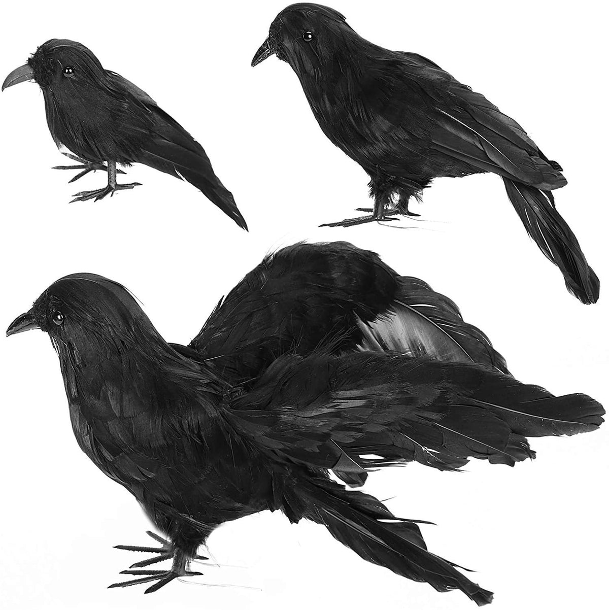 Gothic Mysterious Crow LED Flameless Candle, Luminous Sculpture, Gothic Home Decor Accent, Raven Lamp for Halloween Gifts, Bedroom Bedside, Living Room, Orange