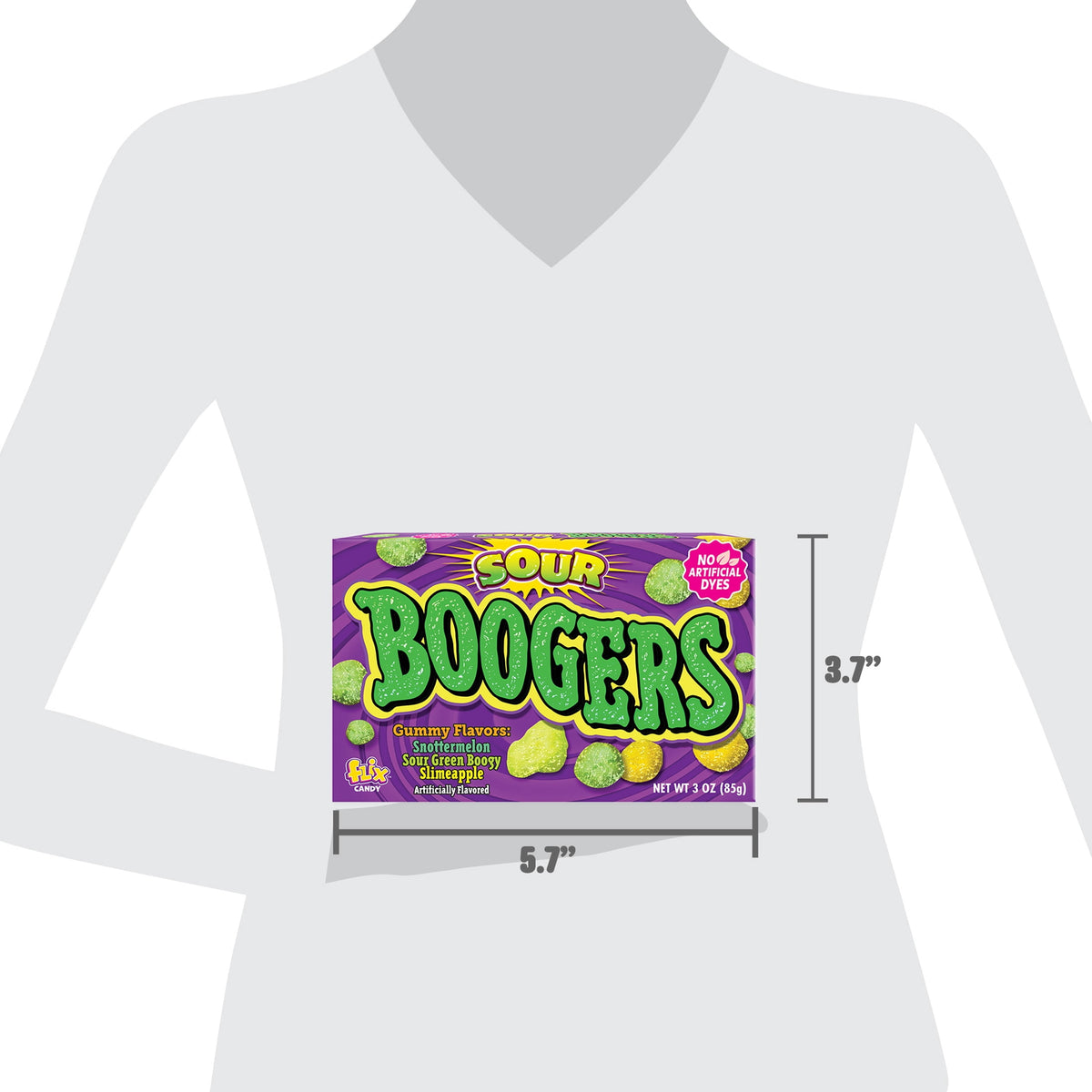 Flix Candy Halloween, Sour Boogers, Assorted Flavors Gummy, 3oz Box