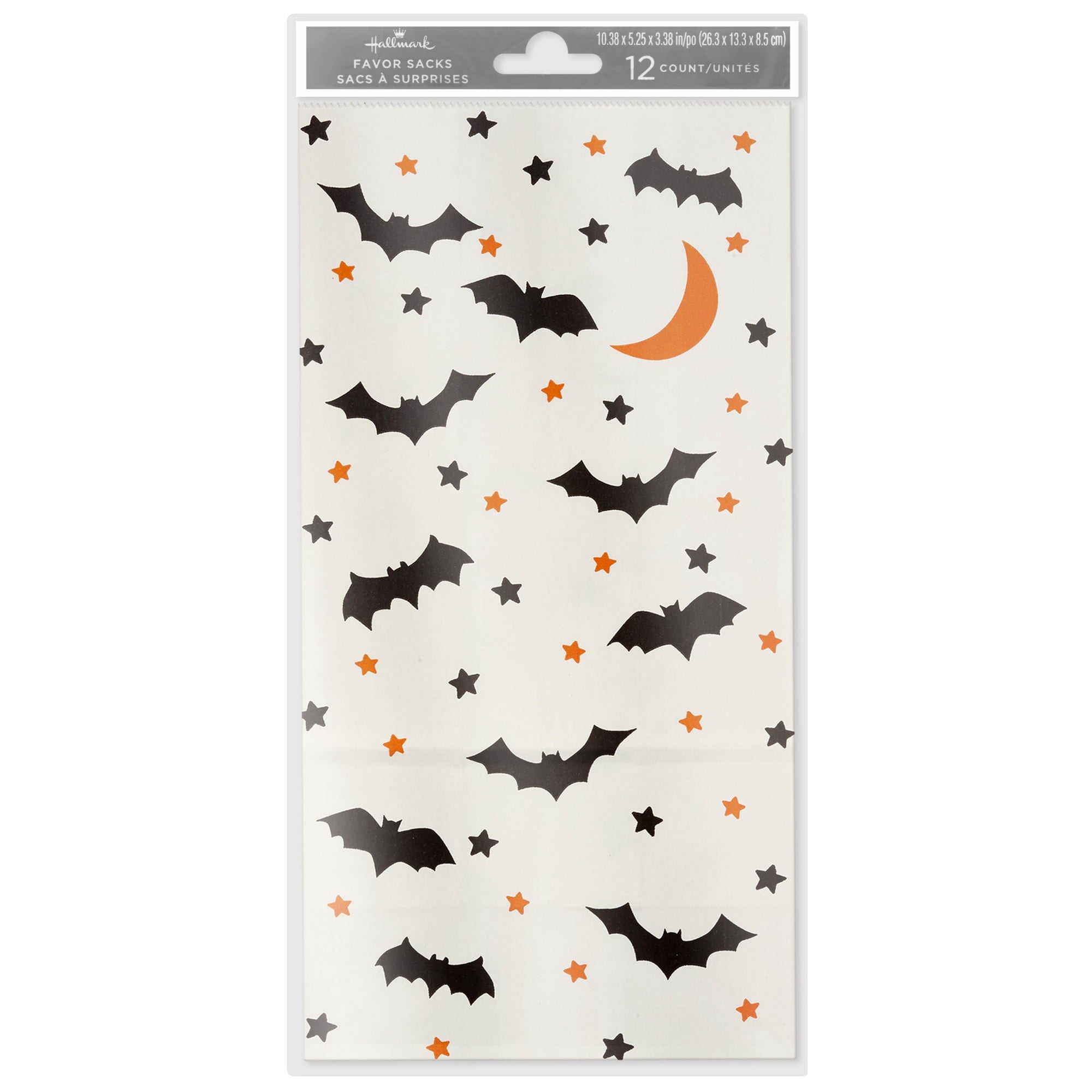 Hallmark Small Halloween Goodie Bags (Black Bat and Orange Star), 12 Count