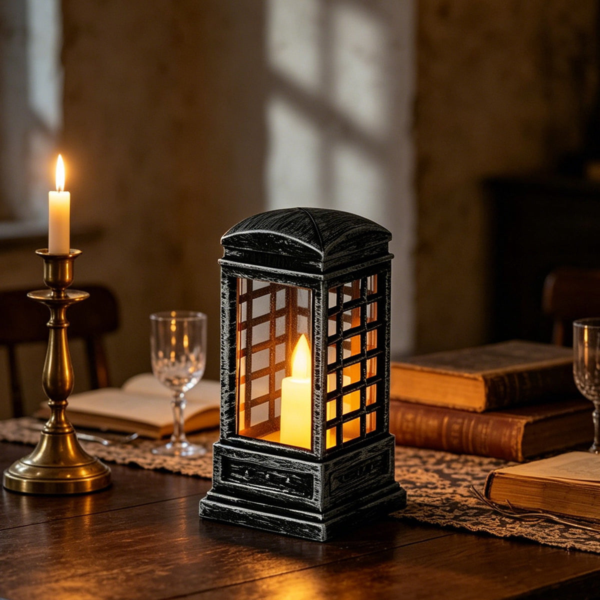 Djiypn Mini Lanterns 2Pack LED Small Lanterns Decorative Indoor Outdoor Hanging Lantern Decorative Candle Light Farmhouse Decor for Weddings Western Camping Party Halloween Christmas Decorations