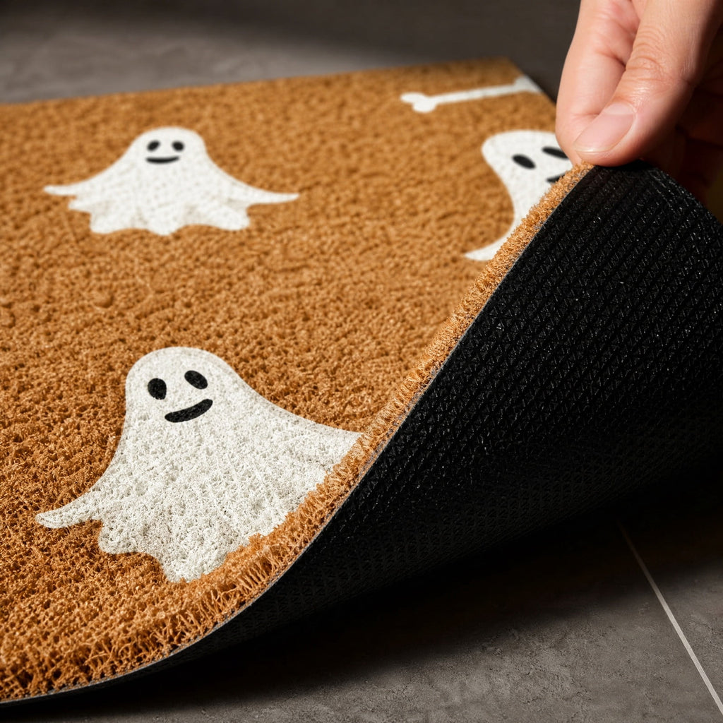 Halloween Doormat Vintage Retro Style Mat 23.6x15.7in Secure-Grip Absorbent Coir Look Entryway Rug for Front Porch Indoor Outdoor Decor by OVFUIZ