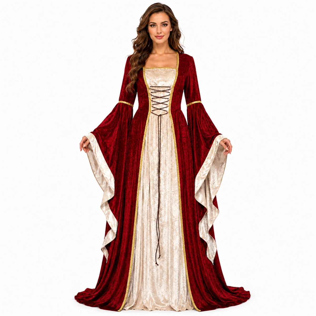 Witch Dress for Women Costume Halloween Vampire Dress 2026 Gothic Witch Costume Women Renaissance Medieval Velvet Outfit Cosplay Party White S