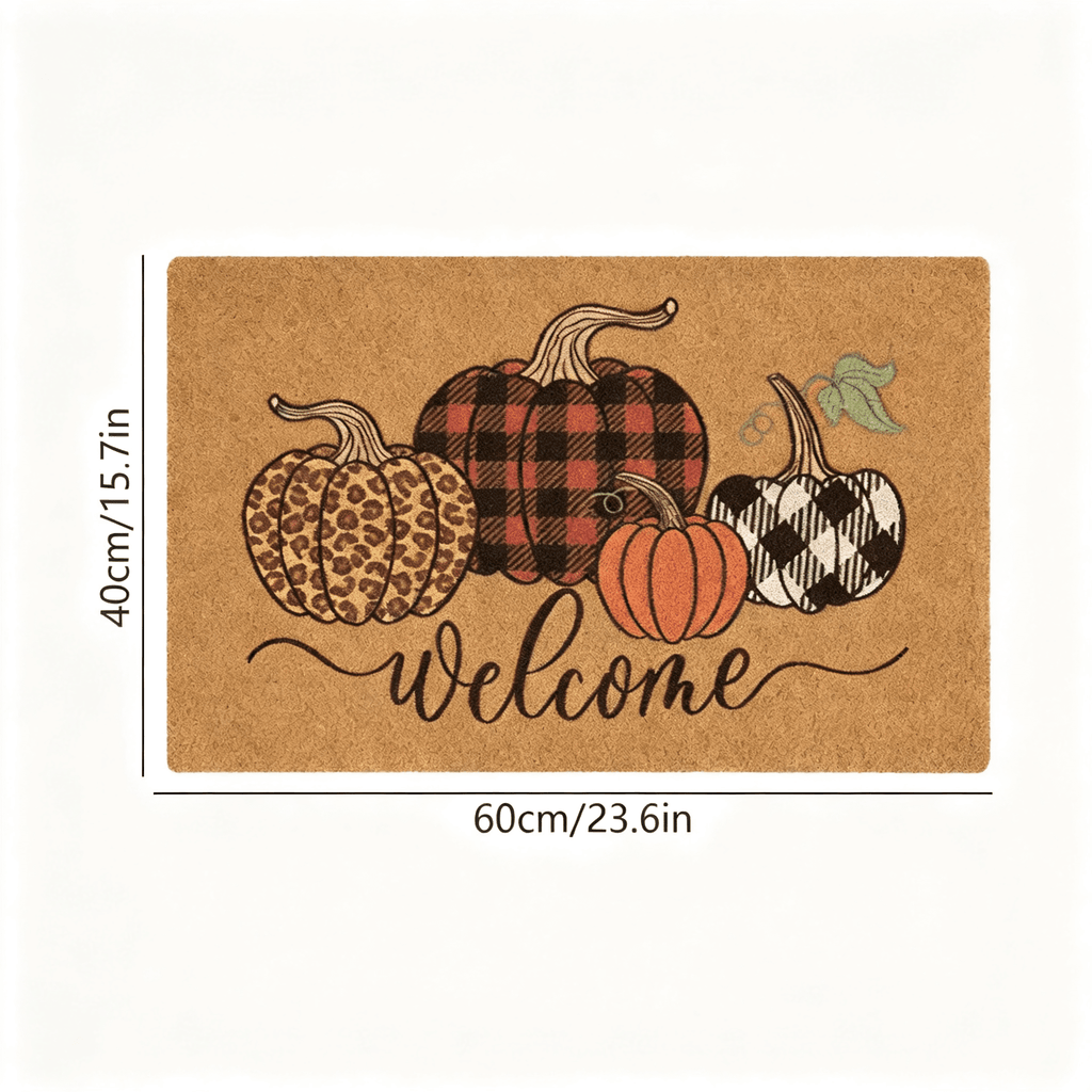 Halloween Pumpkin Welcome Door Mat, Funny Durable Non Slip Decorative Rugs for Bathroom Bedroom Kitchen Front Door