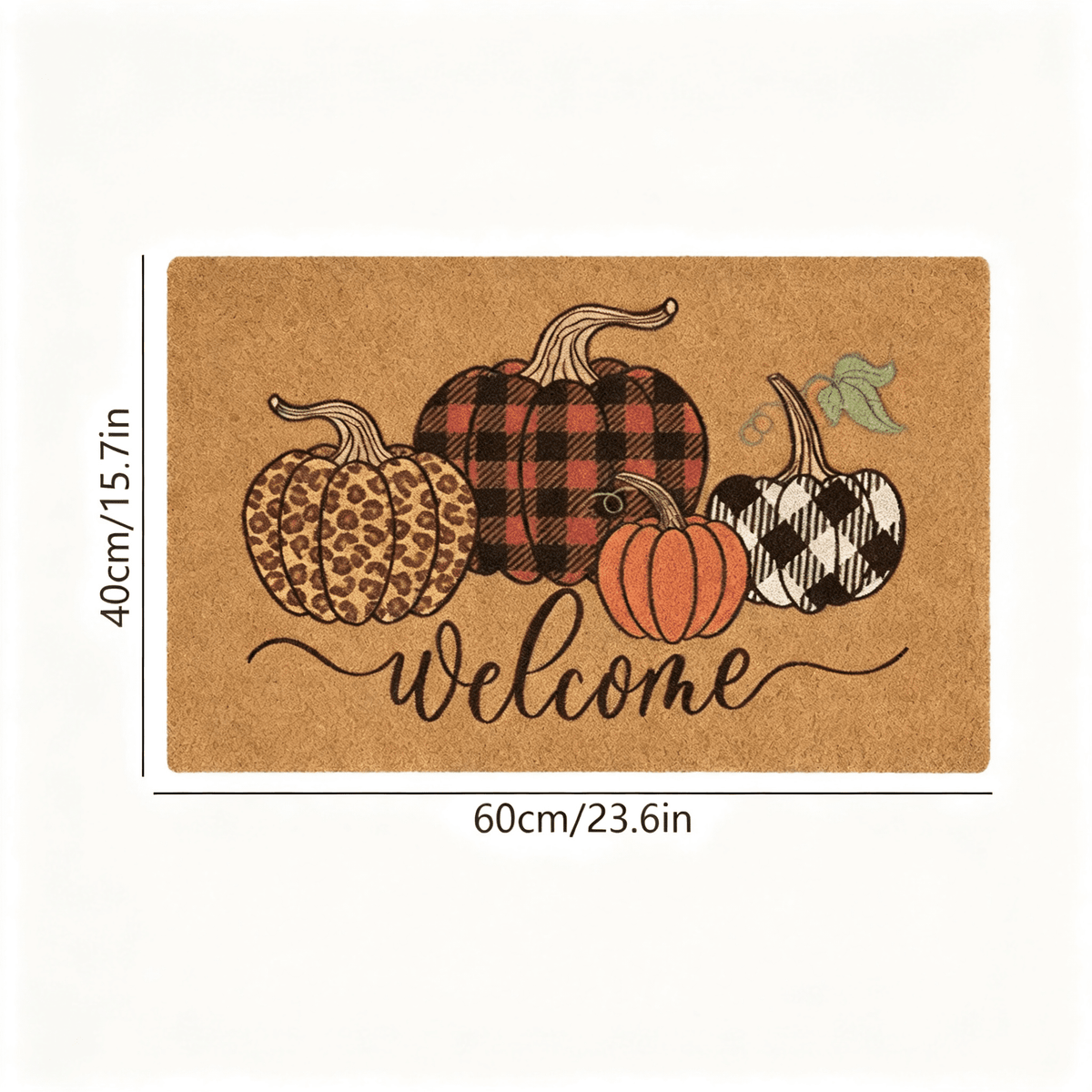 Halloween Pumpkin Welcome Door Mat, Funny Durable Non Slip Decorative Rugs for Bathroom Bedroom Kitchen Front Door
