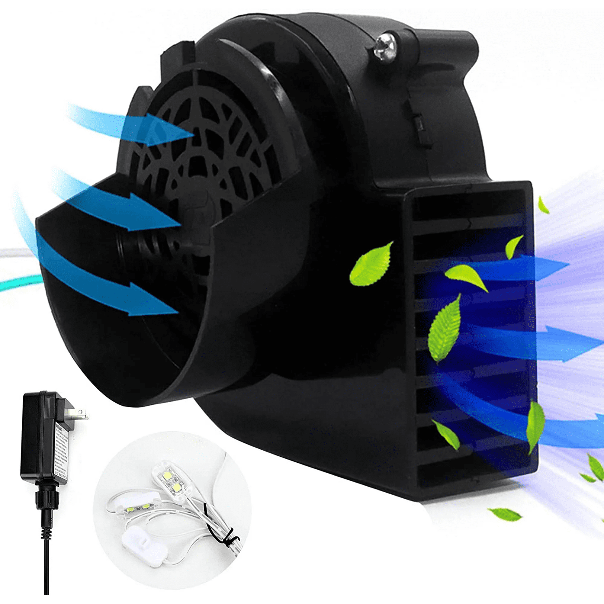 2 Pack Inflatable Air Blower Replacement, Air Fan Blower Motor for Halloween Christmas Airblown Inflatables, for Garden Yard Holiday Decor, 12V/ 1.0A Adapter