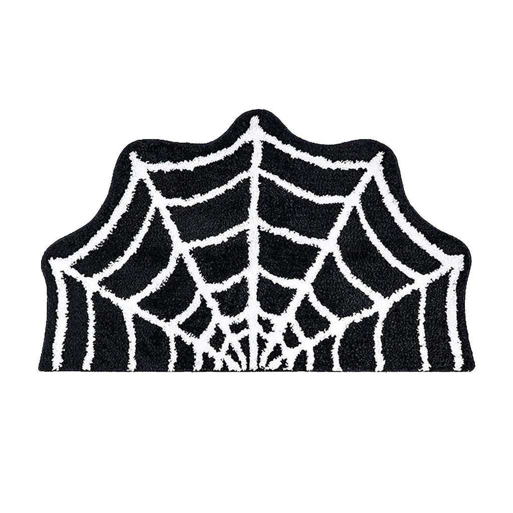 Wadada Spider Web Bath Mat Rug, 31x20 Inch Halloween Bathing Mat Non-Slip Rugs,Spiderweb Gothic Area Carpet,Goth Rug for Front Door,Kitchen,Living Room,Bedroom,Machine Washable (1PCS)