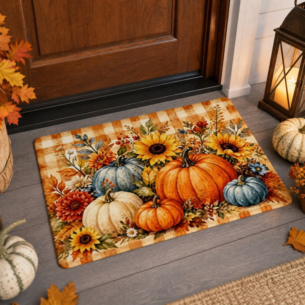 Autumn Door Mat for Entryway, 16x24 Inch, Fall-Themed Floor Doormat for Home Decor, Non-Slip Rug Mat for Living Room, Kitchen, Bedroom, Gifts for Fall Lovers (E)
