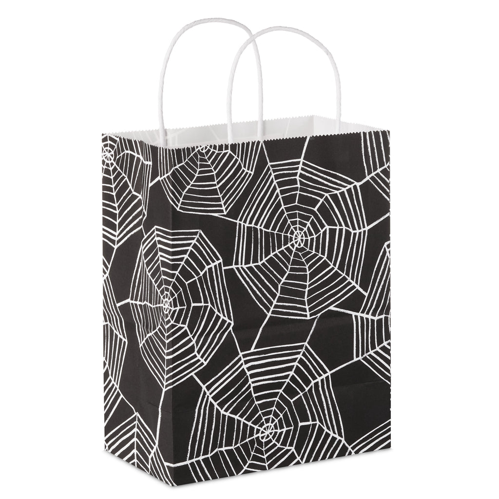 Hallmark Medium Halloween Gift Bag (Webs on Black), 1 Count