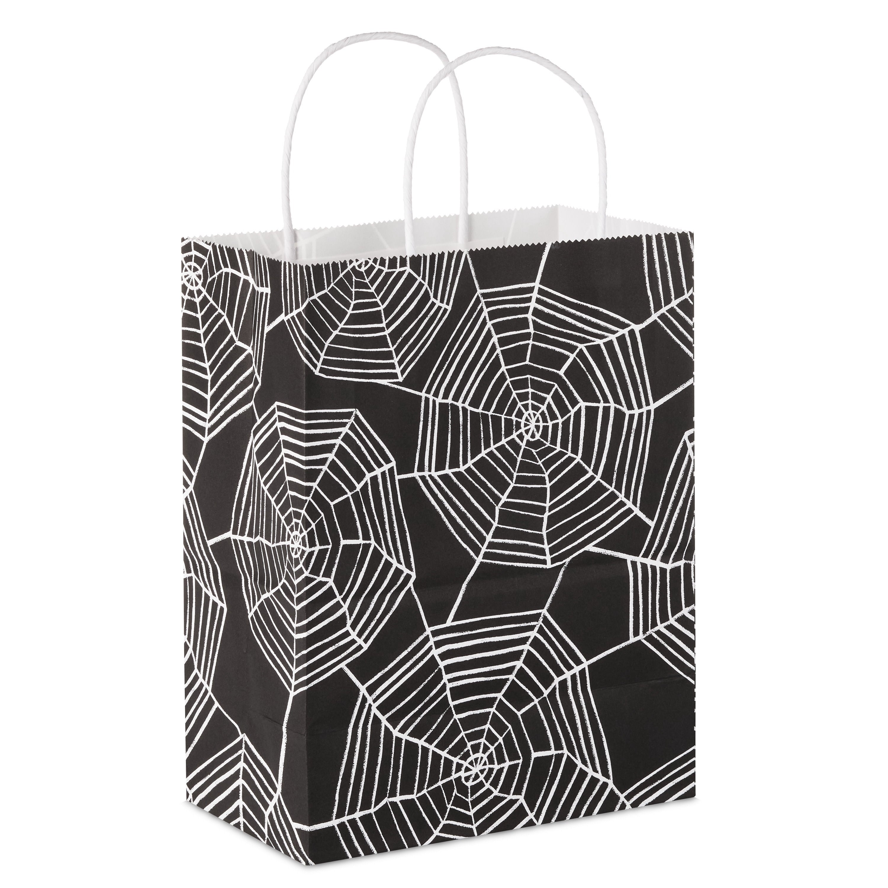 Hallmark Medium Halloween Gift Bag (Webs on Black), 1 Count