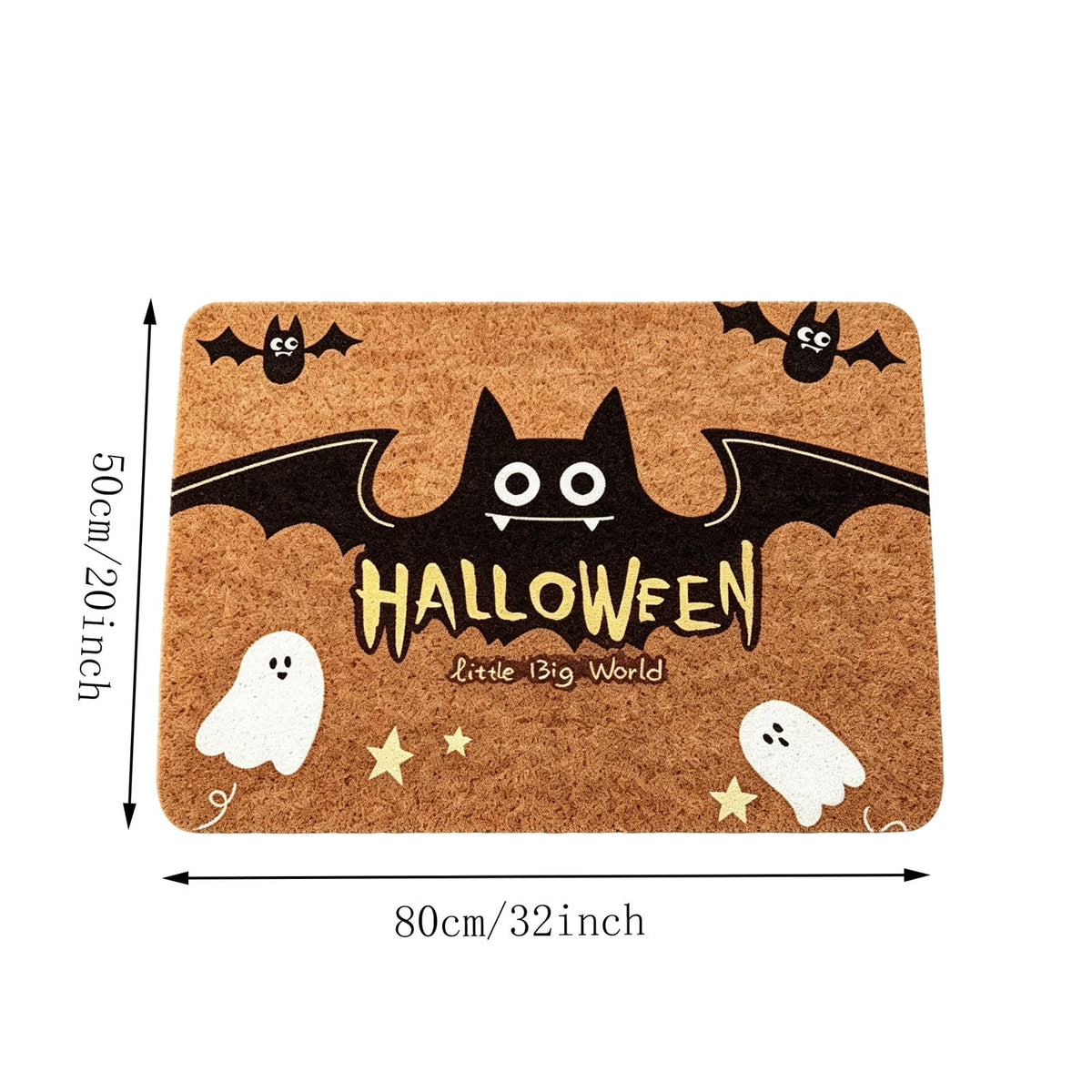 Halloween Doormat Vintage Retro Style Mat 23.6x15.7in Secure-Grip Absorbent Coir Look Entryway Rug for Front Porch Indoor Outdoor Decor by OVFUIZ