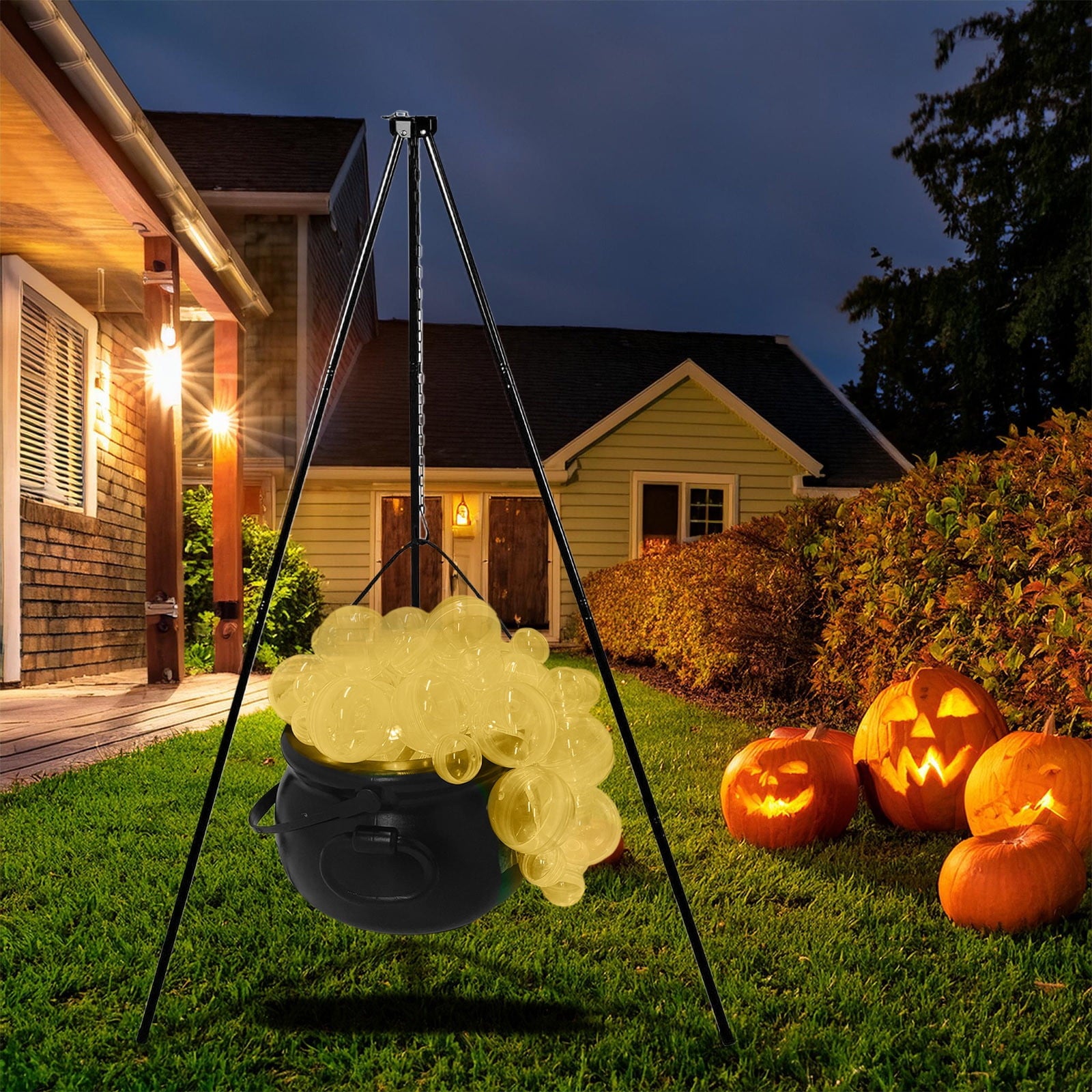 Muecwrye Halloween Decorations Outdoor, Halloween Clearance! Halloween Witches Cauldron with Lights, DIY Bubbling Cauldron Set Decor for Home Porch Outside, Halloween Party Supplies( Without Tripod)