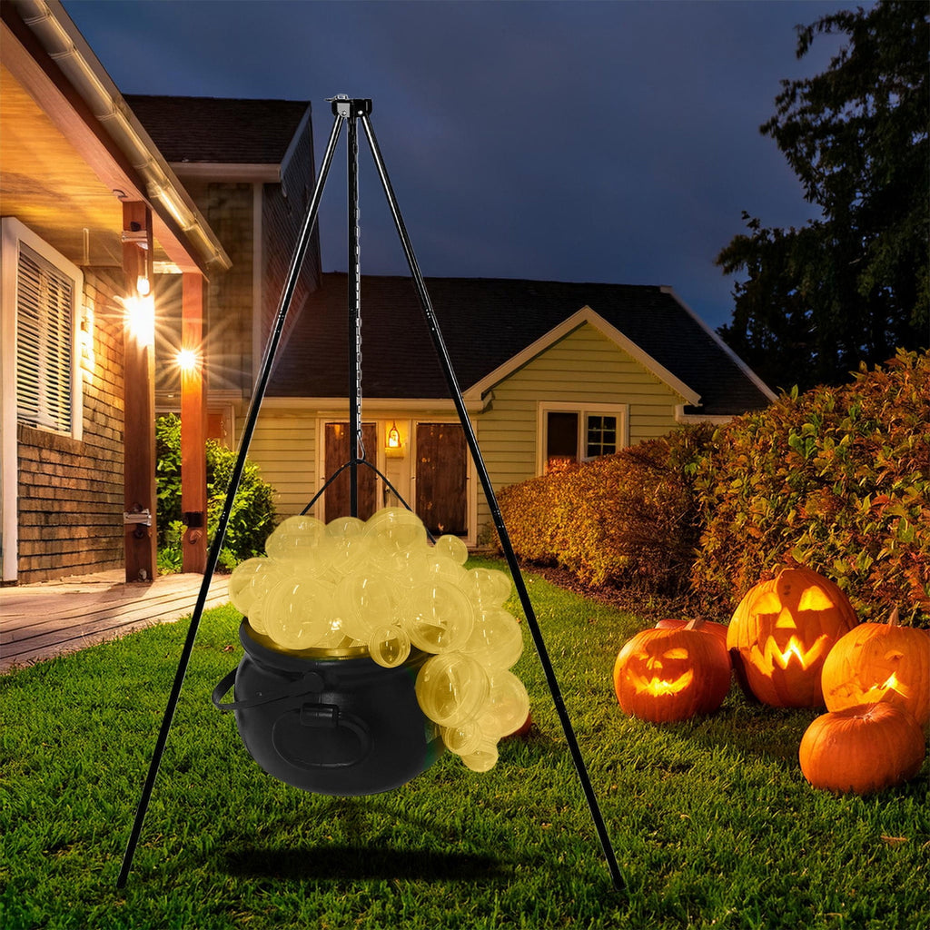 Muecwrye Halloween Decorations Outdoor, Halloween Clearance! Halloween Witches Cauldron on Tripod with Lights, DIY Bubbling Cauldron Set Decor for Home Porch Outside, Halloween Party Supplies