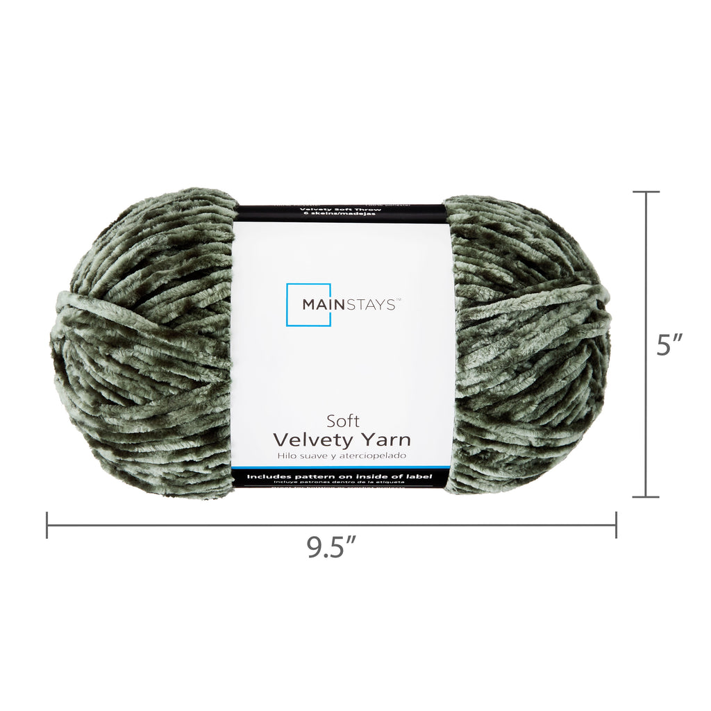 Mainstays Soft Velvety Yarn, 315 yd, Light Blue, 100% Polyester