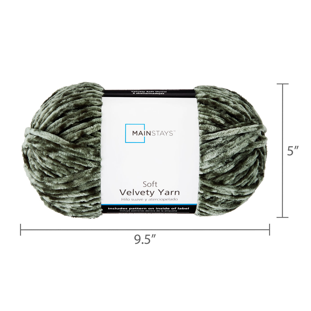 Mainstays Soft Velvety Yarn, 315 yd, Light Blue, 100% Polyester