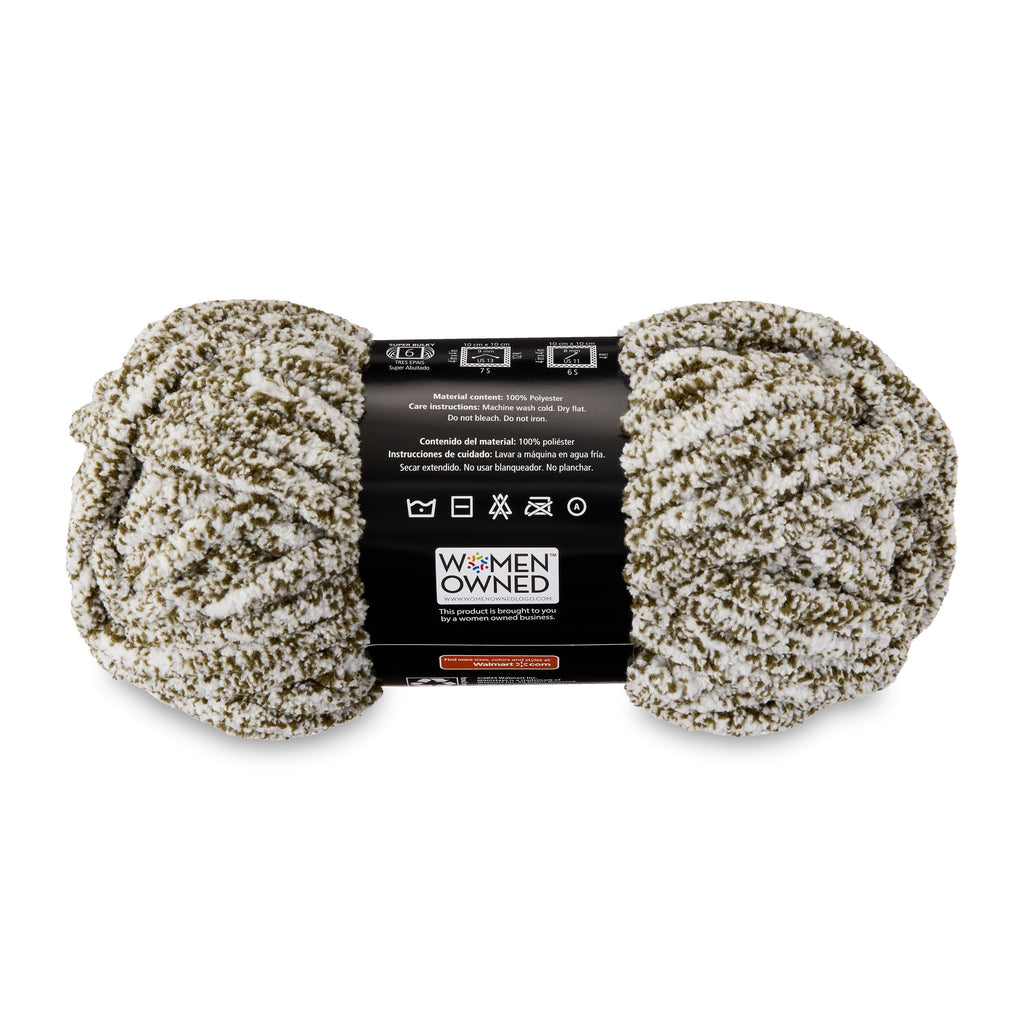 Mainstays Chenille Heathered Yarn Multi-Pastel, 33 Yards, 100 Percent Polyester, Super Bulky Weight