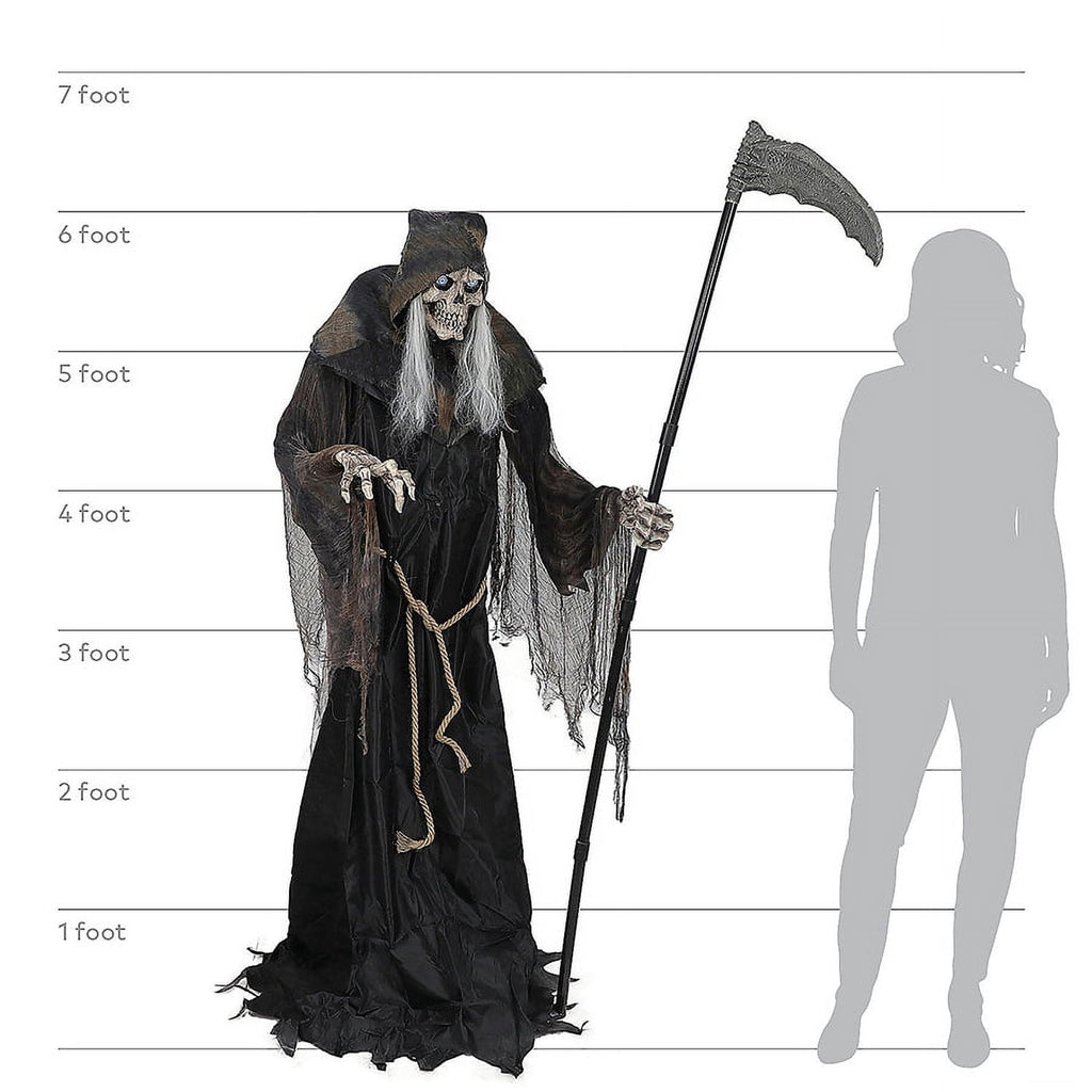 Seasonal Visions 72" Animated Lunging Reaper with Digital Eyes Halloween Decoration