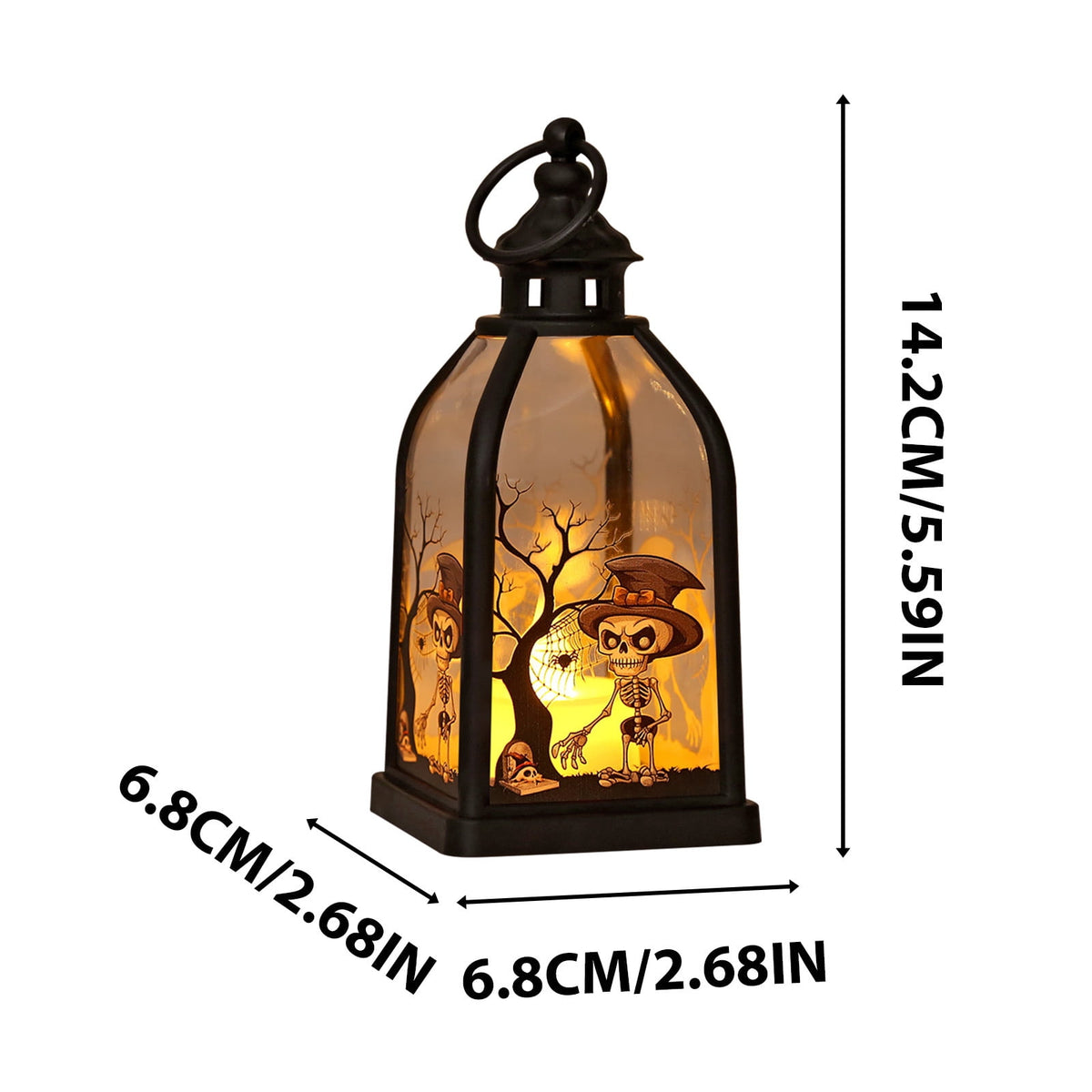 Halloween Decorations Indoor Candle Lantern With LED Lights Hanging Spooky Halloween Lanterns For Indoor Outdoor Home Room Door Party Decor
