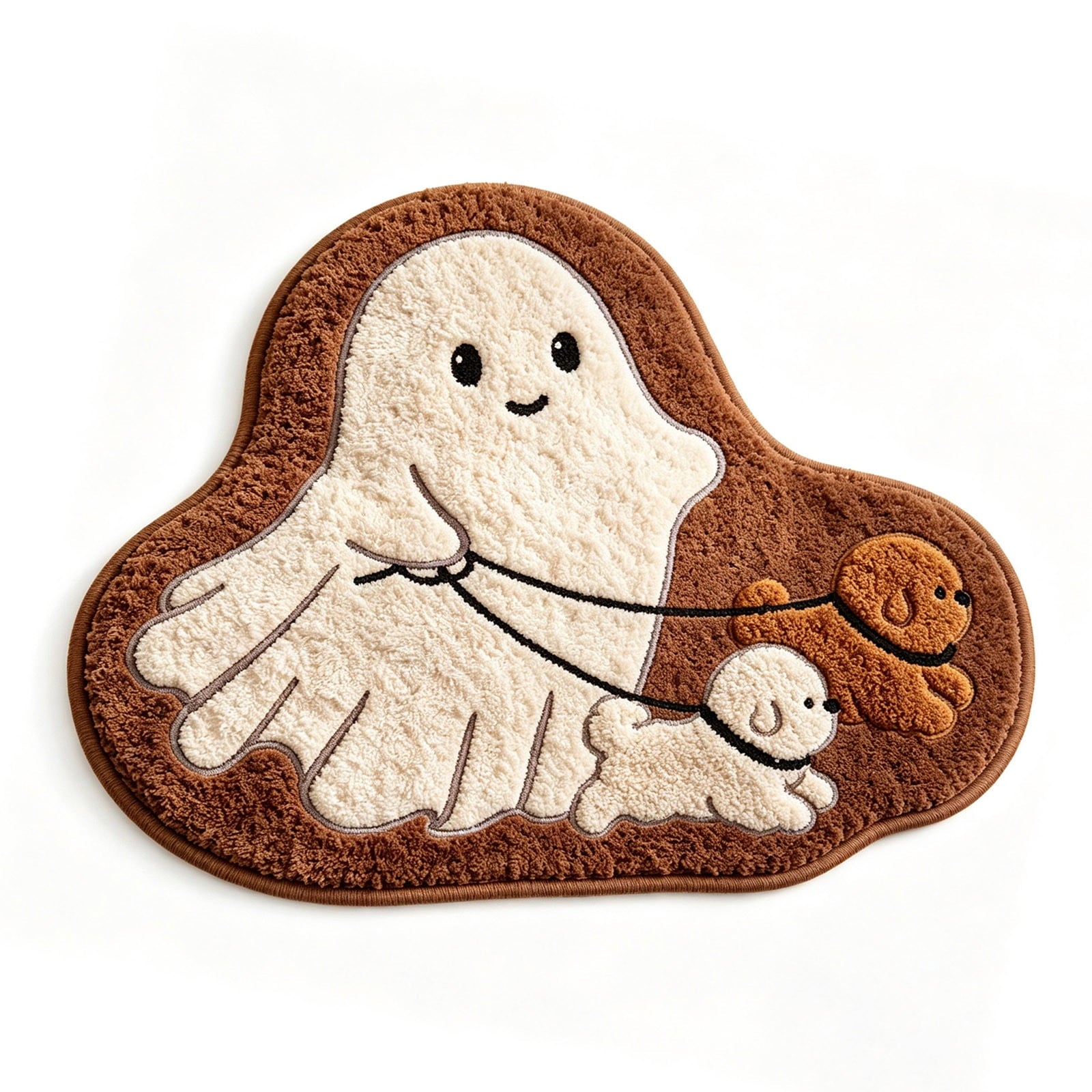 Halloween Bath Mat Ghost Multicolor Irregular Mat 27.56x17.72in Polyester Skidproof & Absorbent for Bathroom Entryway Living Room Halloween Door Mat by MPOISVA