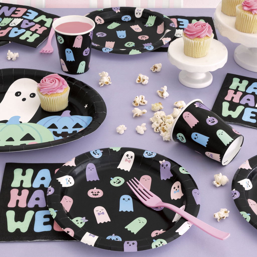 Cute Ghosts Disposable Paper Cups, Multicolor, 9 oz, 8 Count, Halloween by Way To Celebrate