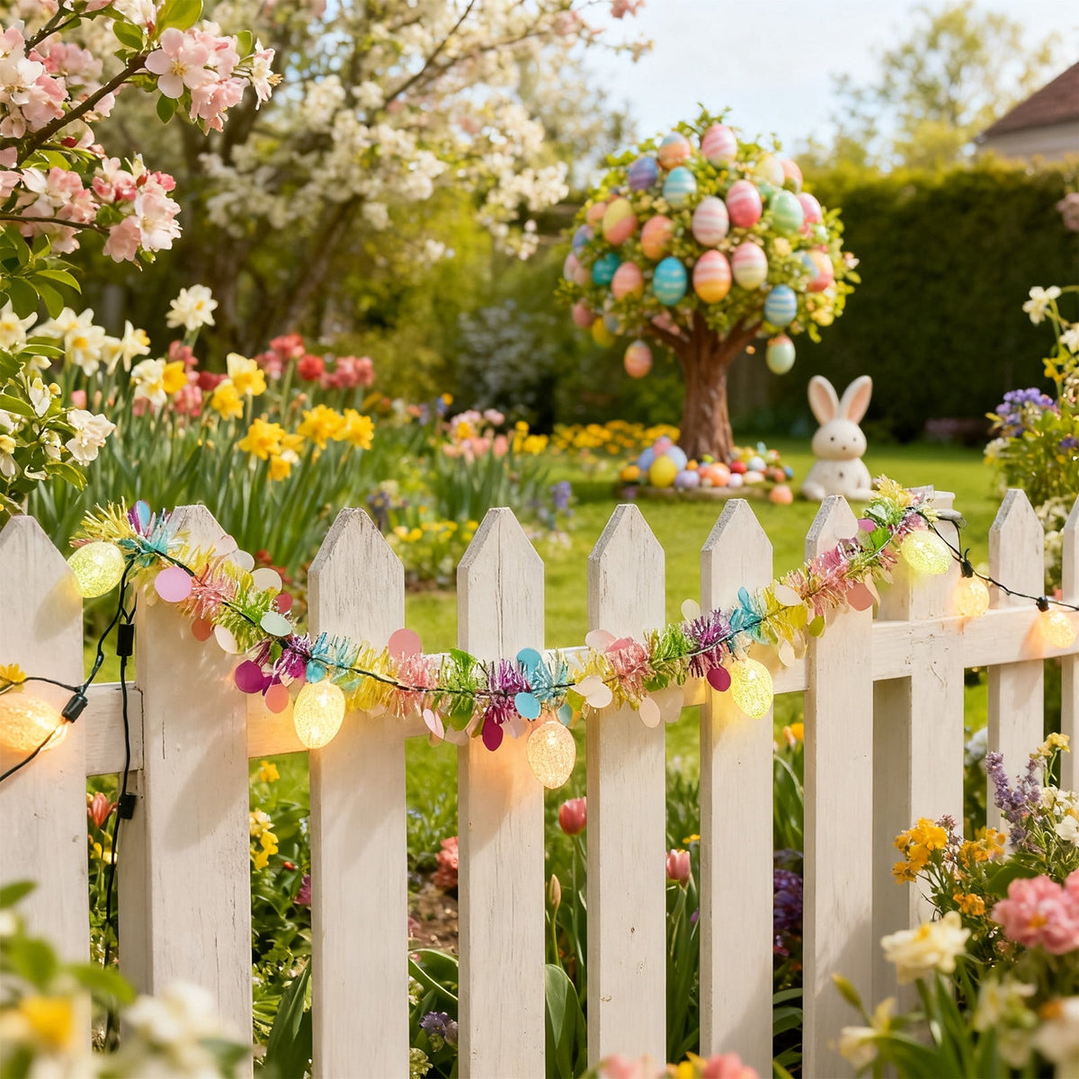 AZXY Easter Eggs String Lights, 7ft 10-LED USB Pastel Globe Lights, Indoor & Outdoor Spring Decor for Classroom, Dorm, Party, Patio, Garden, and Tree