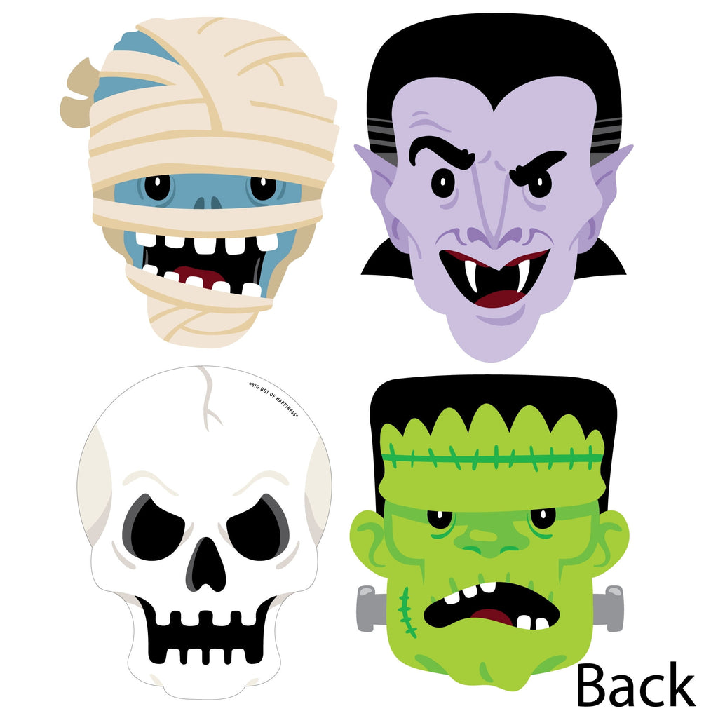 Big Dot of Happiness Halloween Monsters - Decorations DIY Skeleton, Dracula, Frankenstein, and Mummy Party Essentials - Set of 20