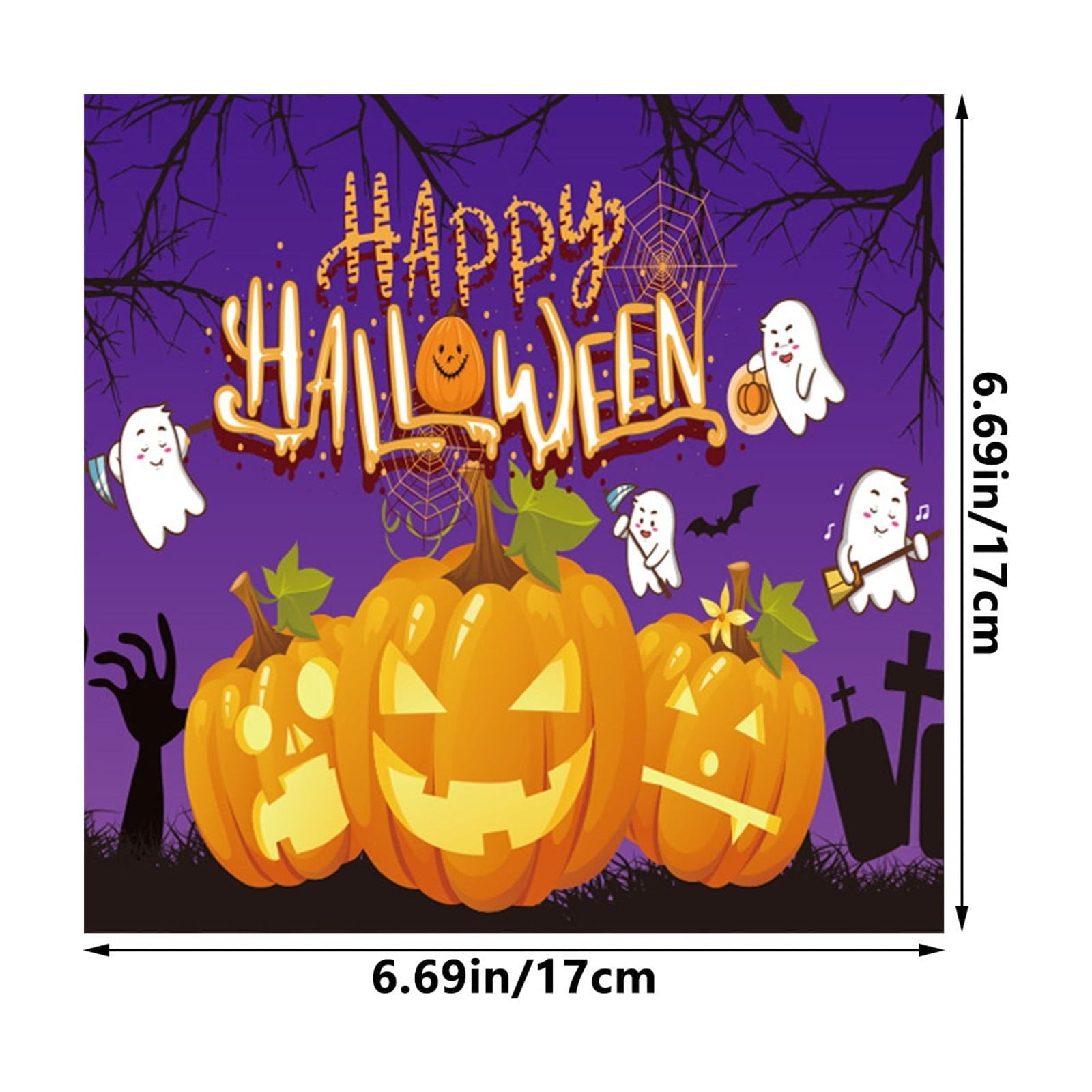 Holloyiver 20 Packs Halloween Napkins, 6.7 x 6.7 Inch Pumpkin Dinner Napkins, Purple Halloween Party Disposable Paper Napkins for Autumn Halloween Party Supplies Table Decorations