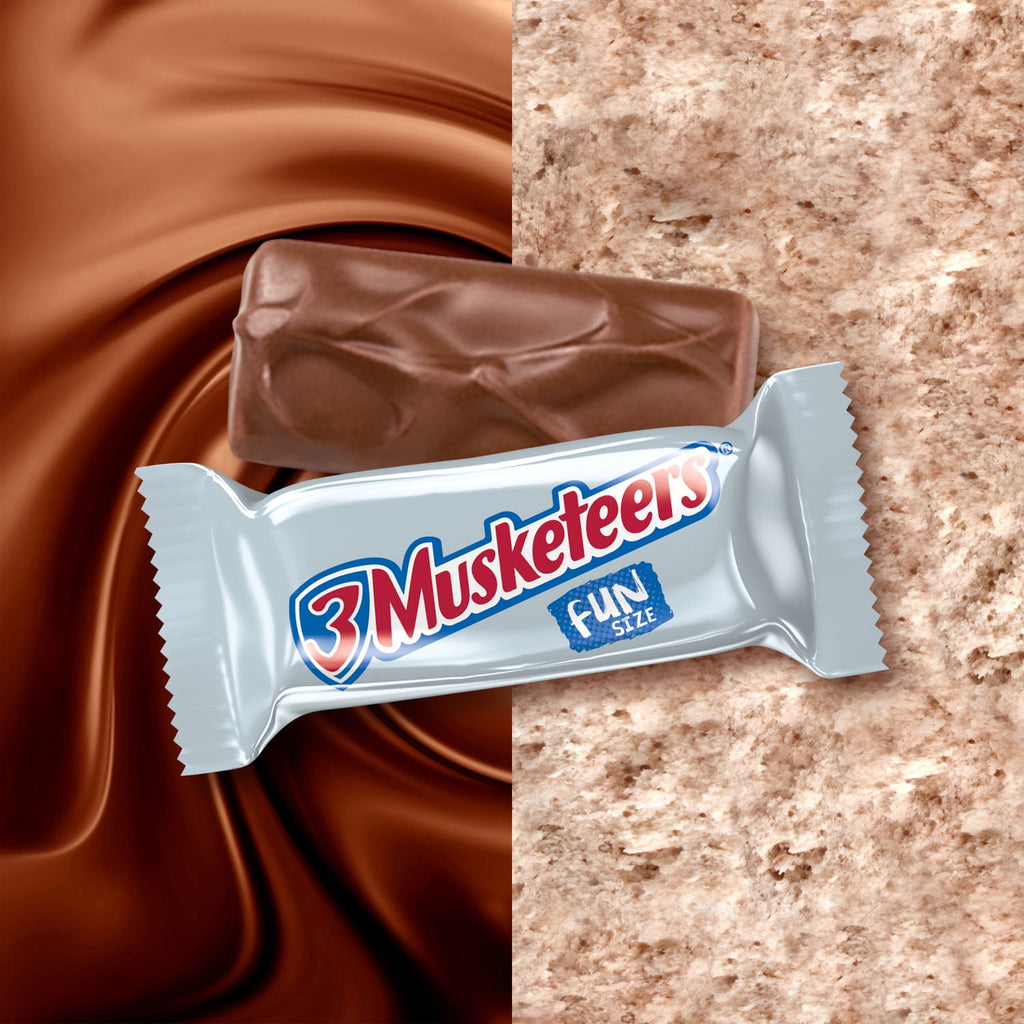 3 Musketeers Fun Size Chocolate Halloween Candy Bars, Treat Size - 7.34 oz Bag