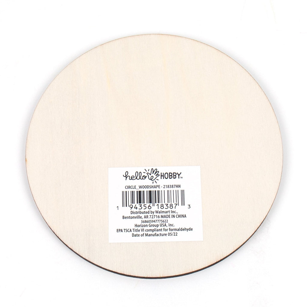 Hello Hobby Unfinished Wood Circle, 5 in Diameter, 1 Piece