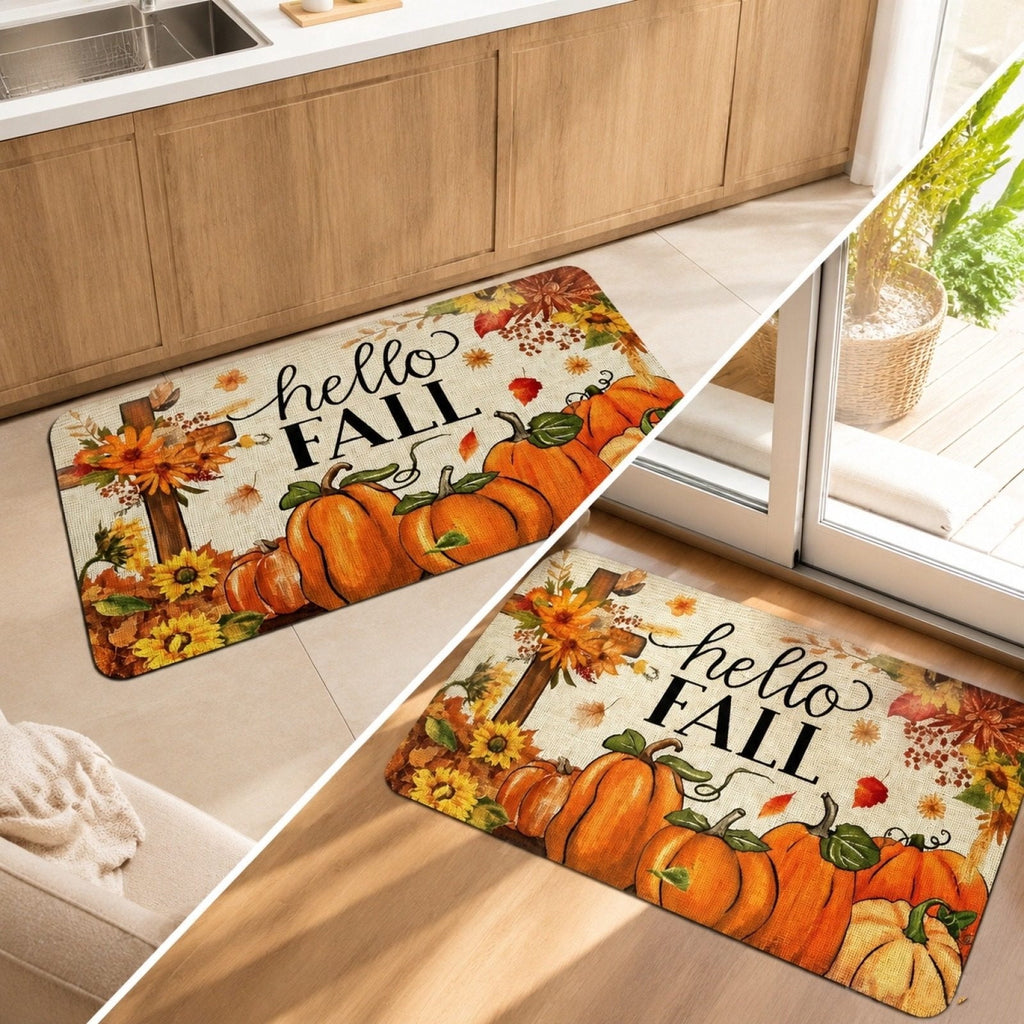 Autumn Door Mat for Entryway, 16x24 Inch, Fall-Themed Floor Doormat for Home Decor, Non-Slip Rug Mat for Living Room, Kitchen, Bedroom, Gifts for Fall Lovers (E)