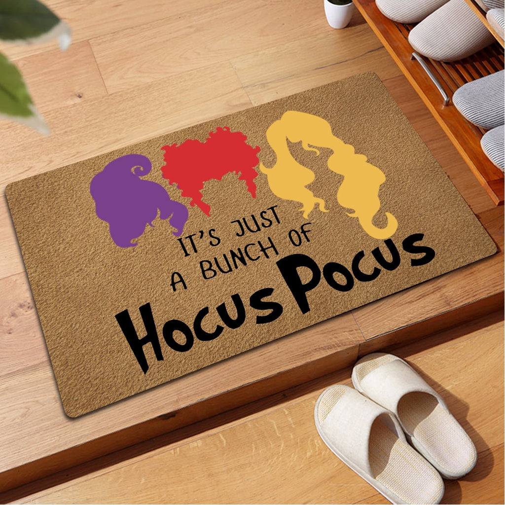 Funny Welcome Doormat Front Porch Decor Rugs with Rubber Back 23.7"(L) x 15.9"(W) It's Just A Bunch of Hocus Pocus Halloween Doormat Rubber Non-Slip Backing Entrance Rug Home Decor Decorative Mat