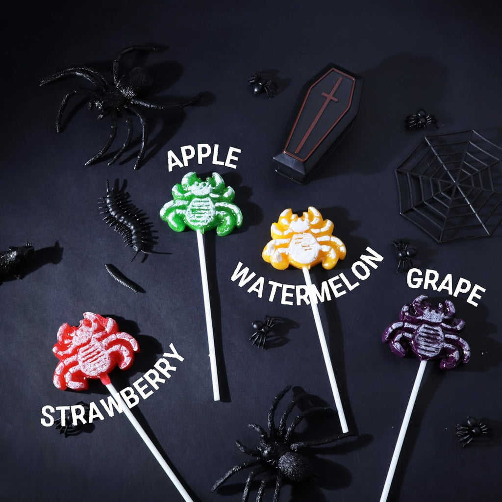 Spider Tattoo Lollipops, Halloween Candy, 24 Count, 10.16 Ounce Box