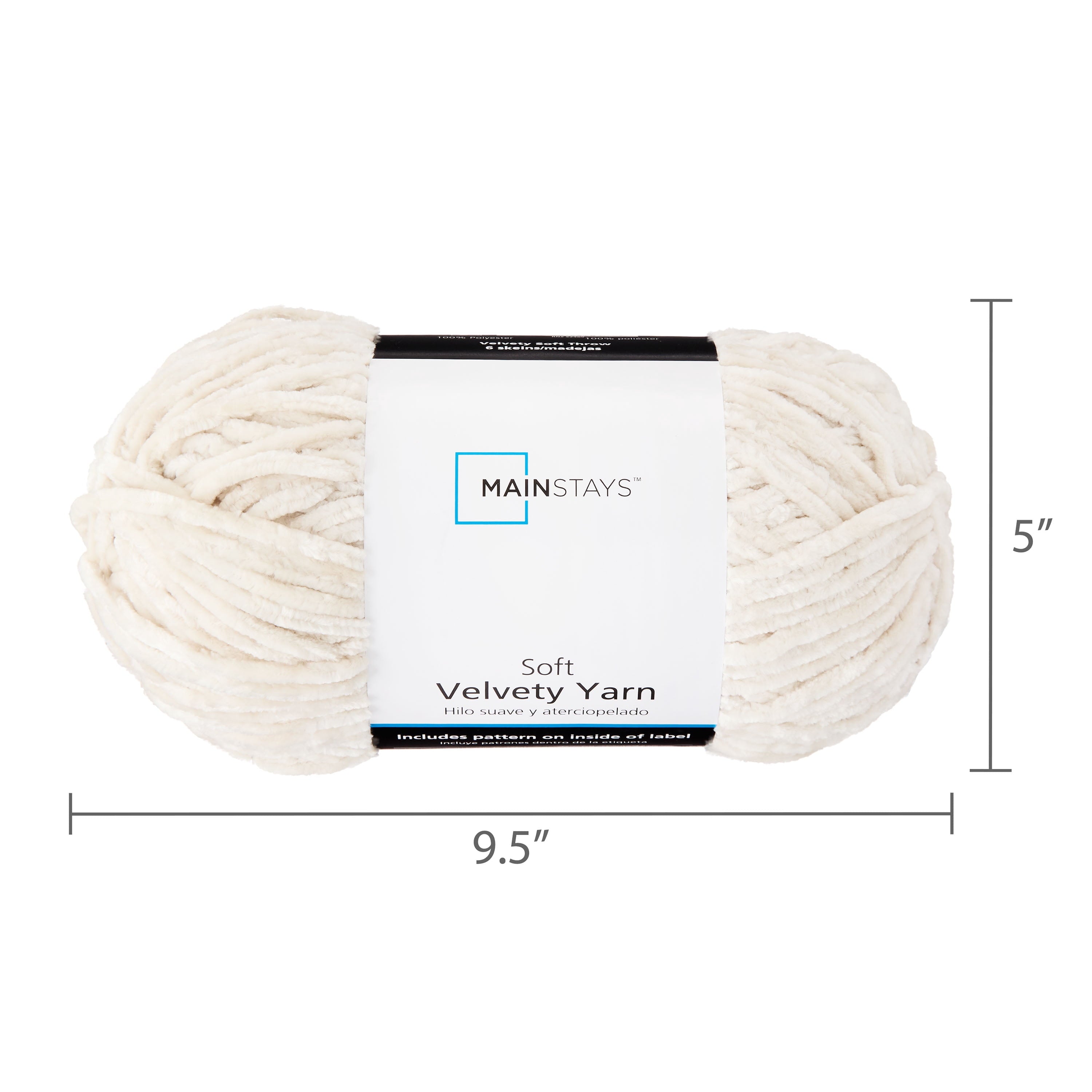 Mainstays Soft Velvety Yarn, 315 yd, Light Blue, 100% Polyester