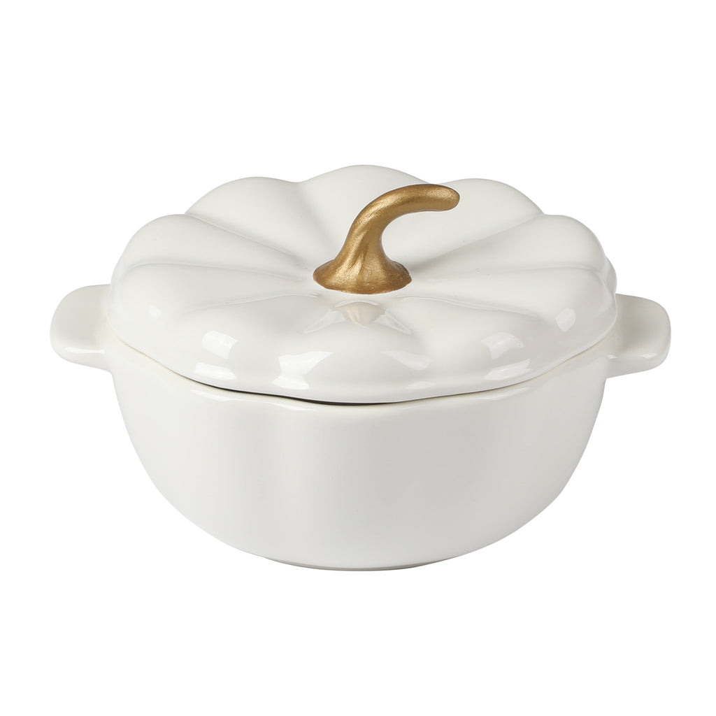 The Pioneer Woman 0.5 Qt Pumpkin Stoneware Mini Cocottes Set with Side Handles, Linen Finish, Set of 3