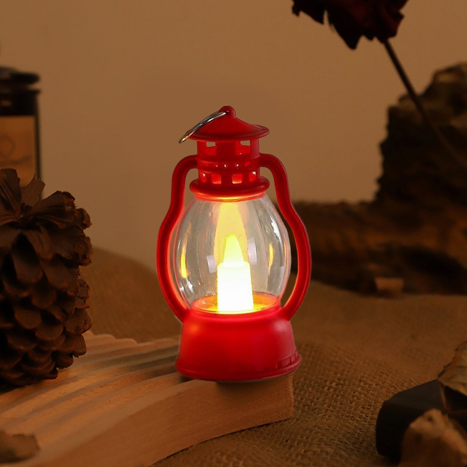 Djiypn Mini Lanterns 2Pack LED Small Lanterns Decorative Indoor Outdoor Hanging Lantern Decorative Candle Light Farmhouse Decor for Weddings Western Camping Party Halloween Christmas Decorations