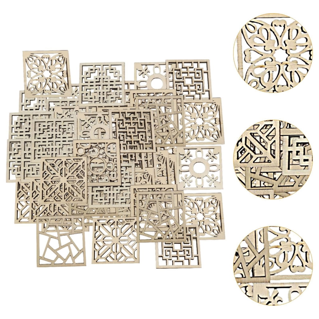 CIYISON 20/50/100Pcs Wooden Squares Cutout 4x4CM Unfinished Wood Slices For Kid Art Craft Painting And Holiday Decoration