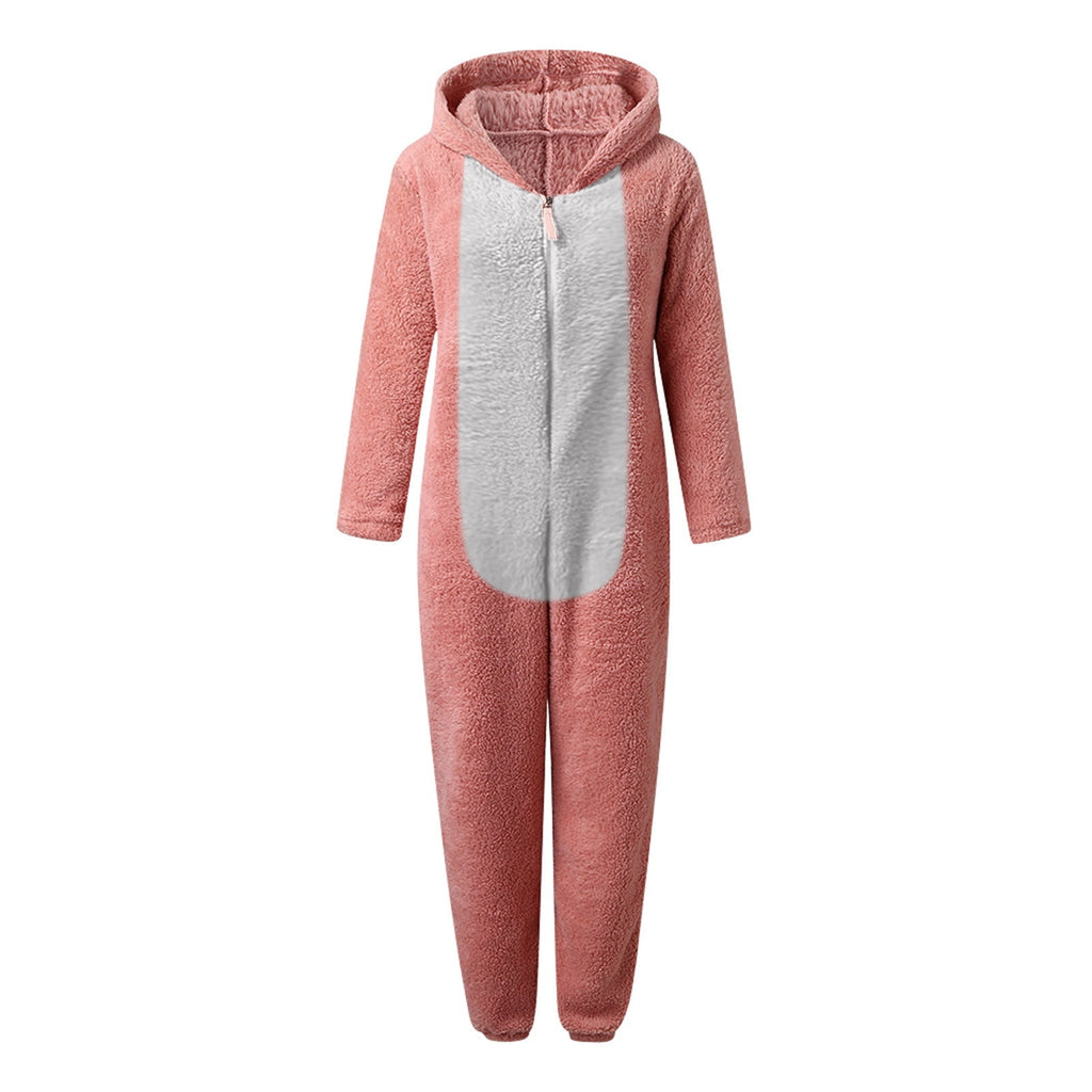 QATAINLAV Sherpa Fleece Jumpsuit for Women Winter Warm Fuzzy Onesie Pajamas Cute Cat Hooded Romper Casual Zip Up Overalls Sleepwear Black XL