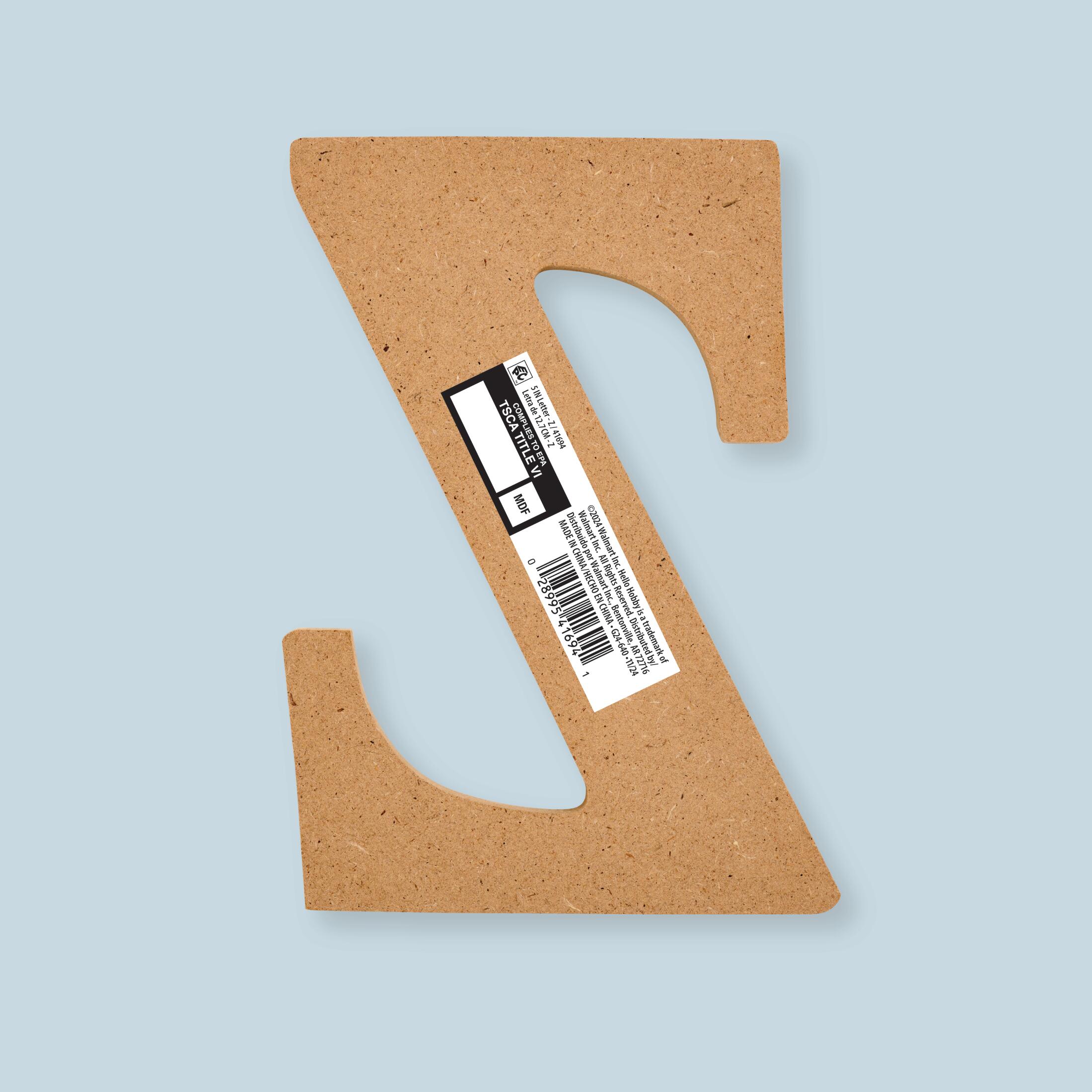 Plaid Unfinished Wood MDF 5" Letter for DIY Arts and Crafts, A