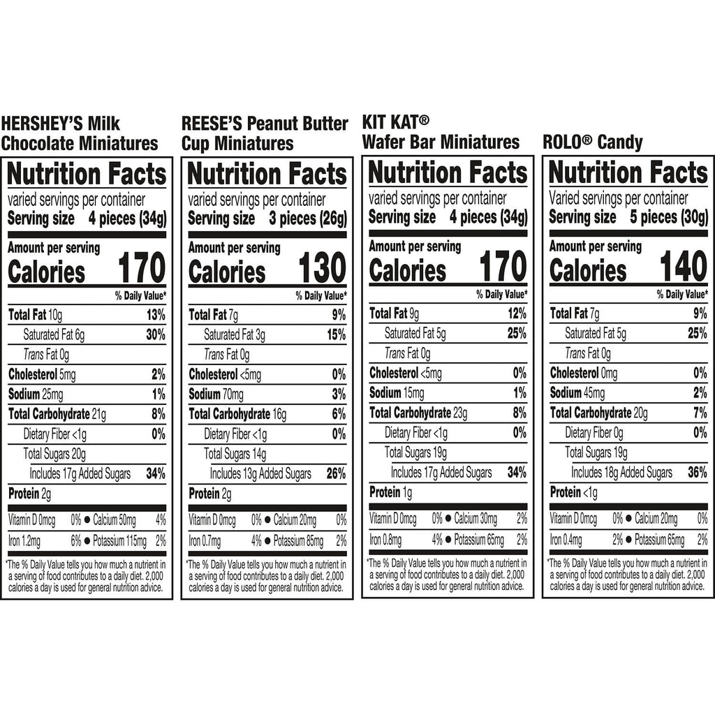 Hershey Assorted Chocolate, Halloween Candy Variety Bag, 8.76 oz (30 Pieces)