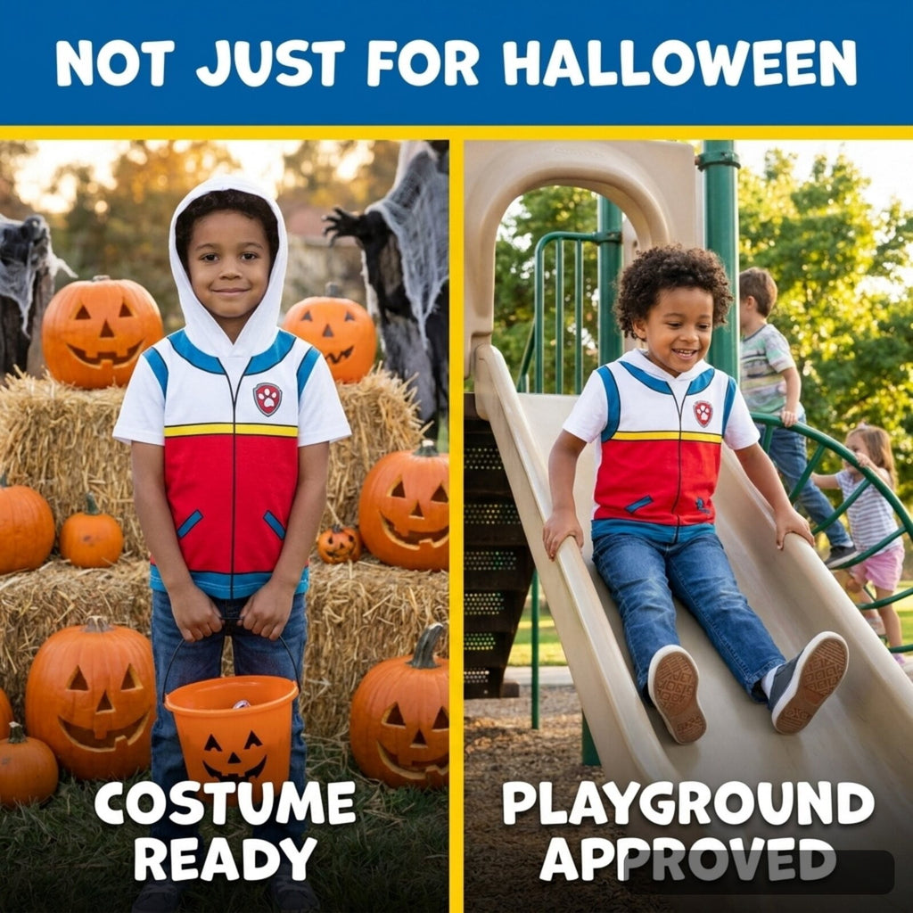 Paw Patrol Little Boys' Cosplay Hooded T-Shirt Chase Royal Blue