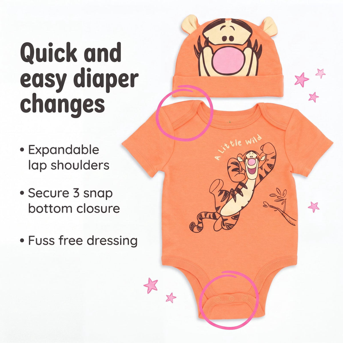 Disney Winnie the Pooh Baby Boy or Girl 2-Piece Cosplay Bodysuit and Hat Set Light Blue Eeyore
